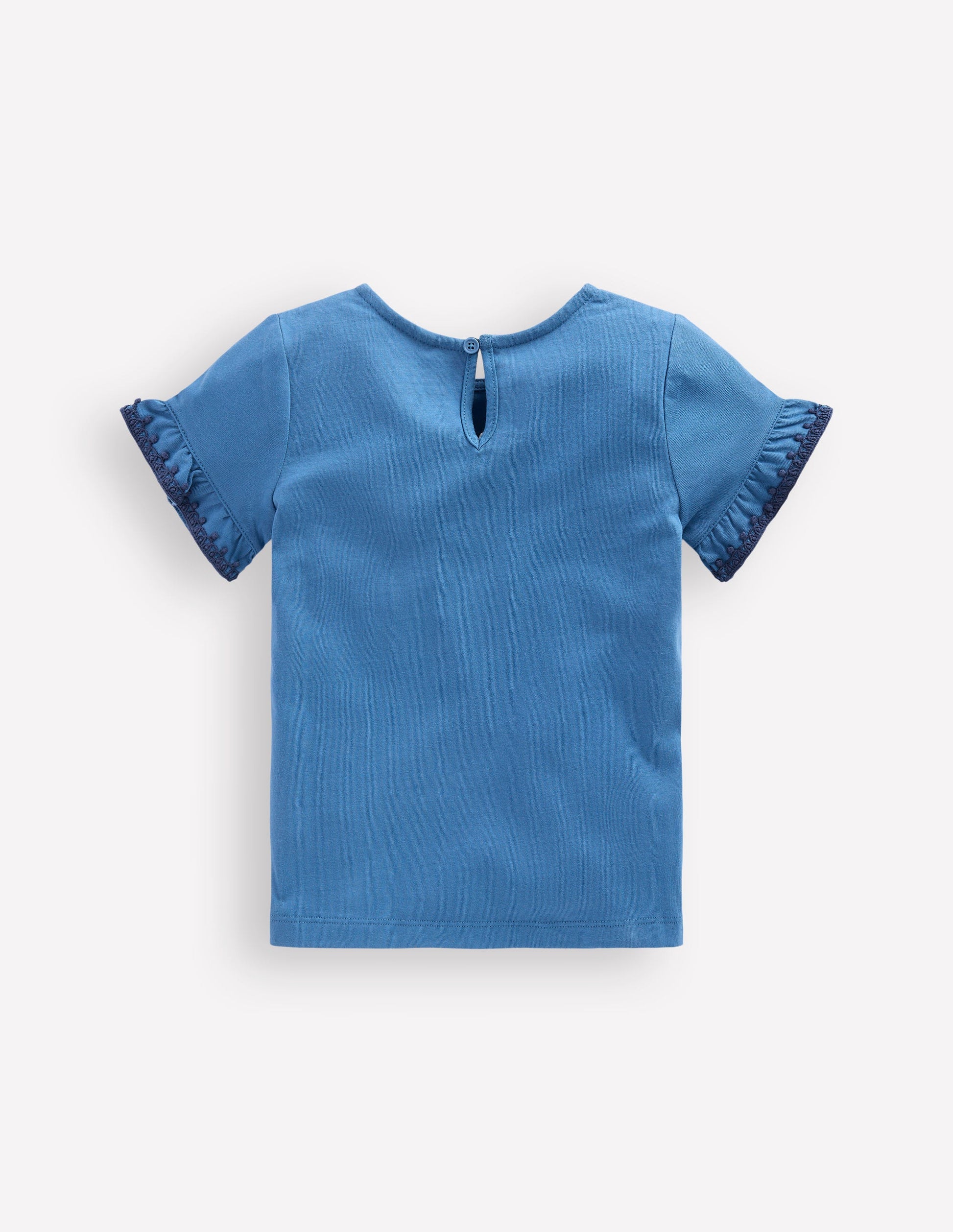T-Shirt mit Rüschenärmeln-Delftblau-2