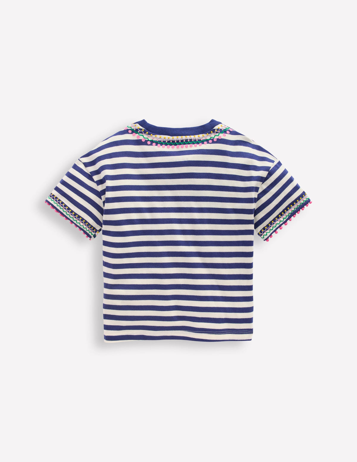 Lockeres T-Shirt mit Stickerei-Dunkelblau/Streifen - Image 2