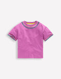 Lockeres T-Shirt mit Stickerei-Strahlendes Orchideenlila