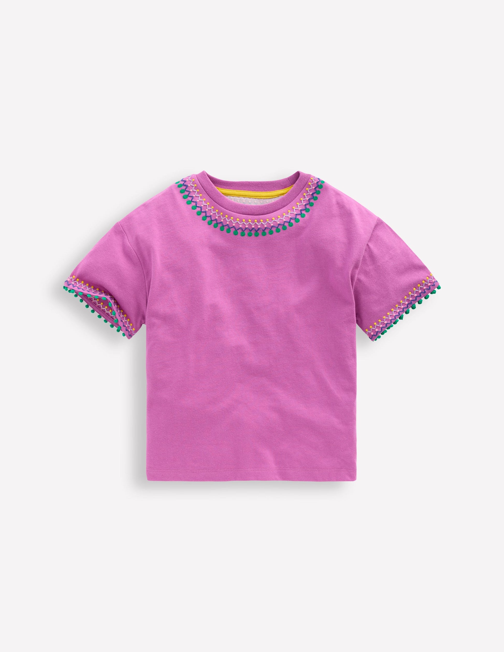 Lockeres T-Shirt mit Stickerei-Strahlendes Orchideenlila-1