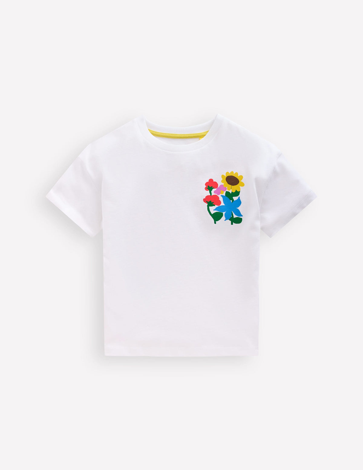 T-Shirt mit Druck-Weiß Blumen - Image 1