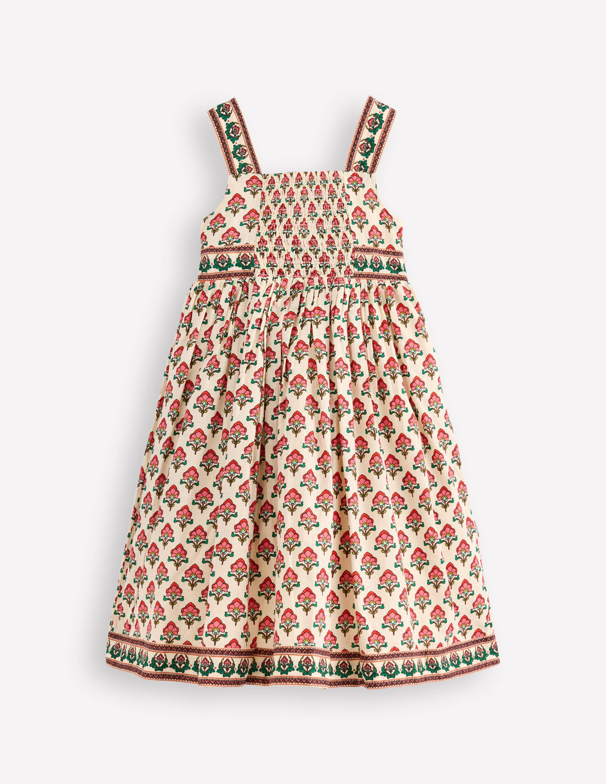 Remy Button Through Dress-Woodblock Print-2