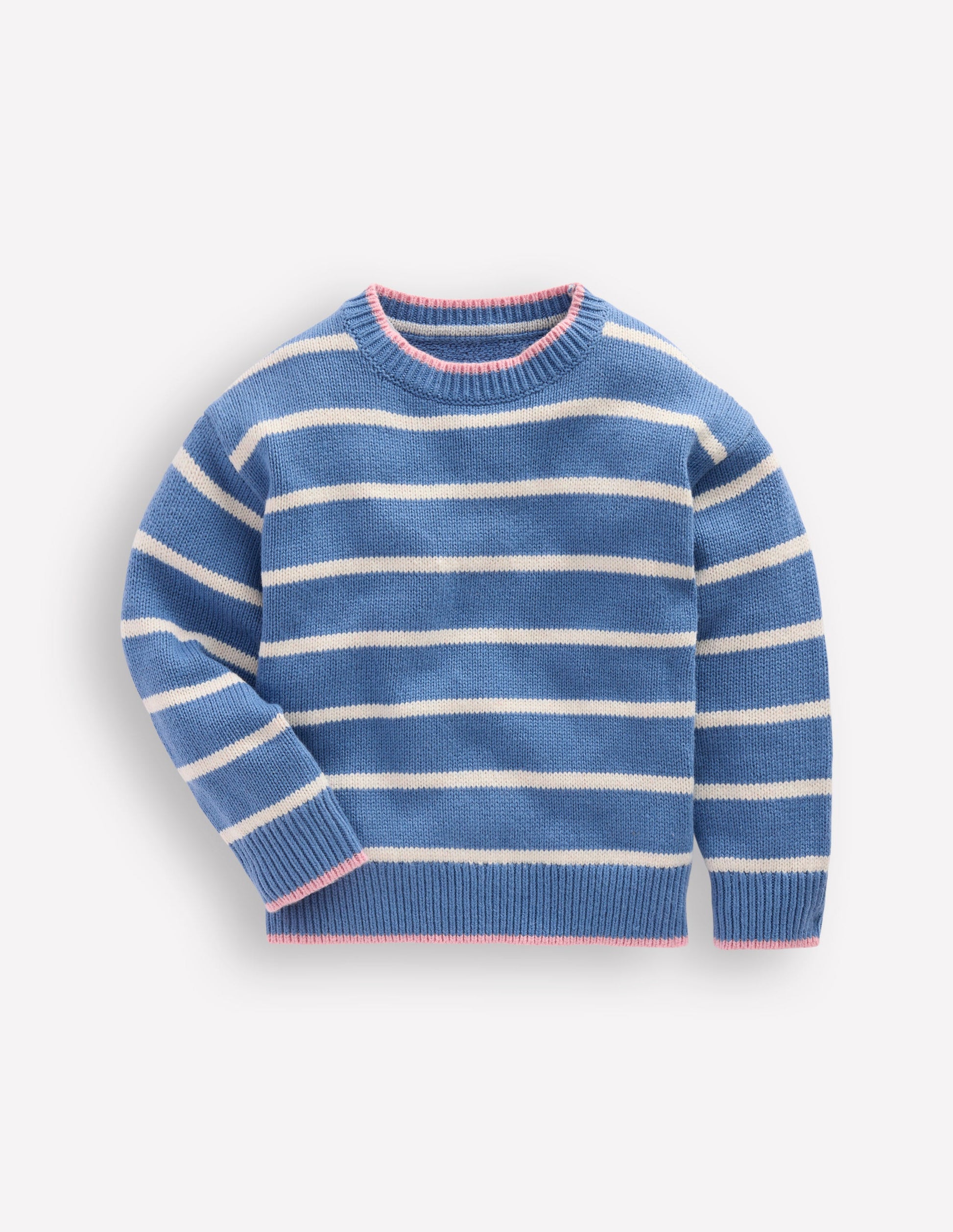 Pullover mit überschnittener Schulter-Silbersee Blau/Beige Meliert-3