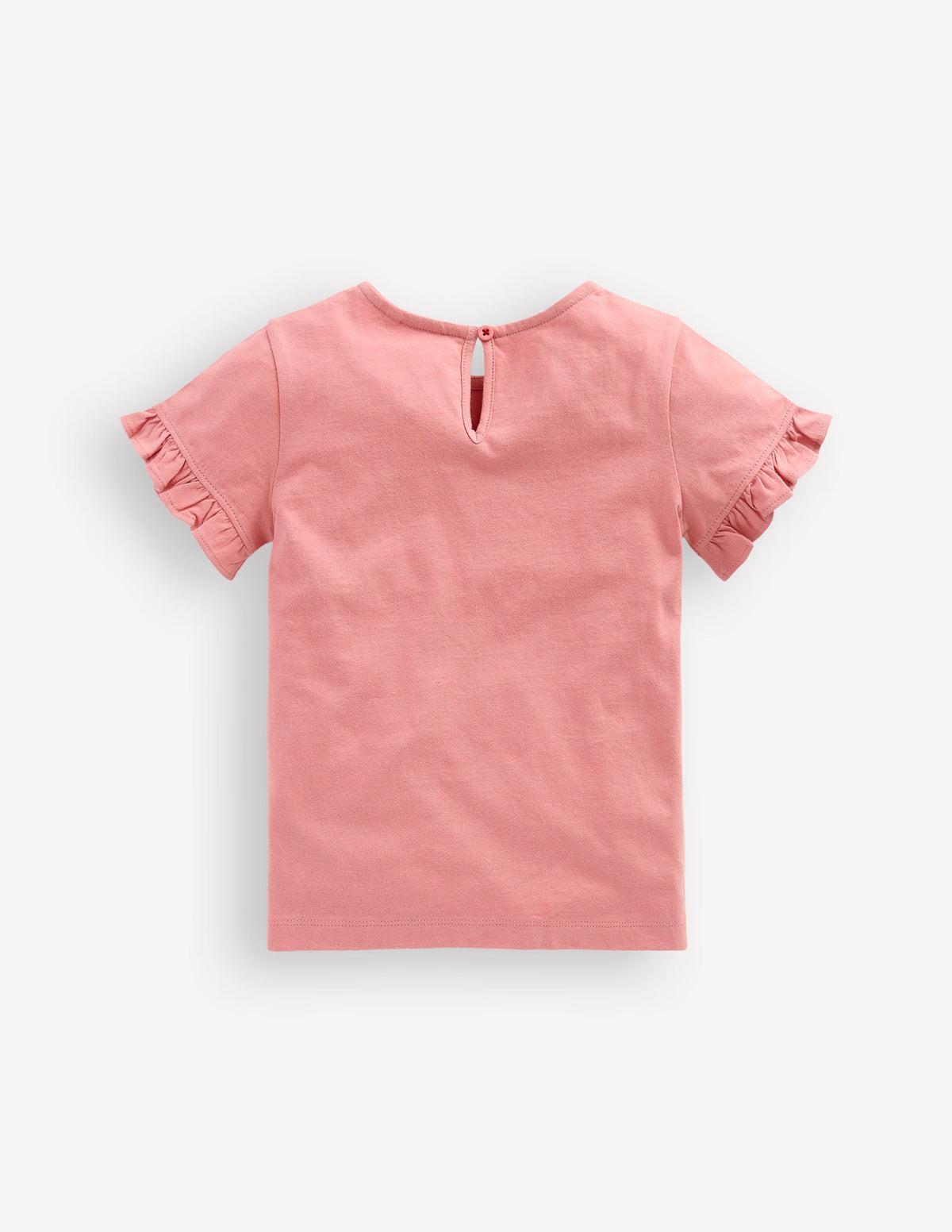 Hübsches T-Shirt mit Rüschen-Mandelrosa Pferdesport - Image 2
