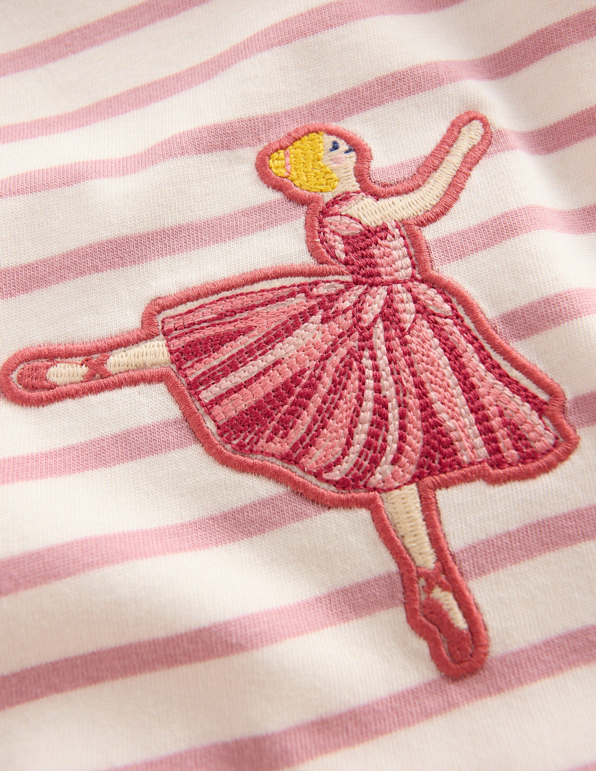 Hübsches T-Shirt mit Rüschen-Rosa Streifen Balletttänzerinnen - Image 3