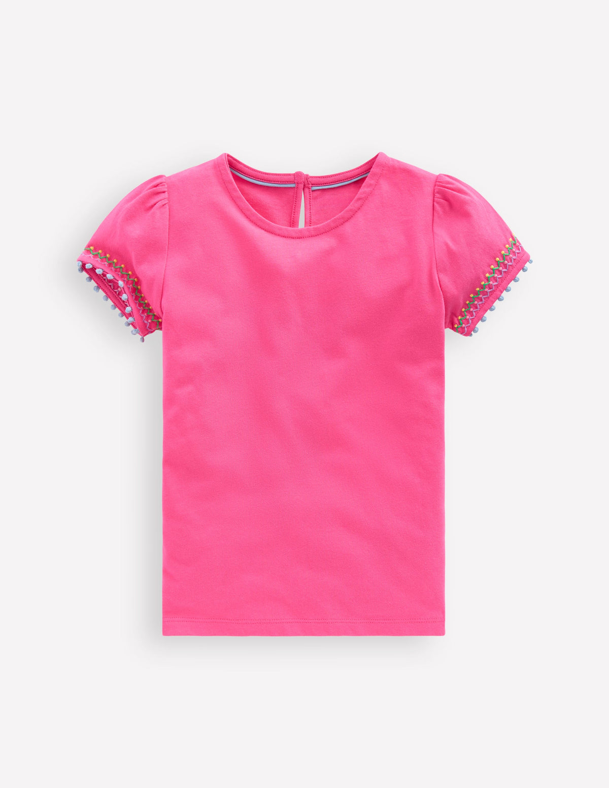 T-Shirt mit Puffärmeln-Flamingorosa - Image 1