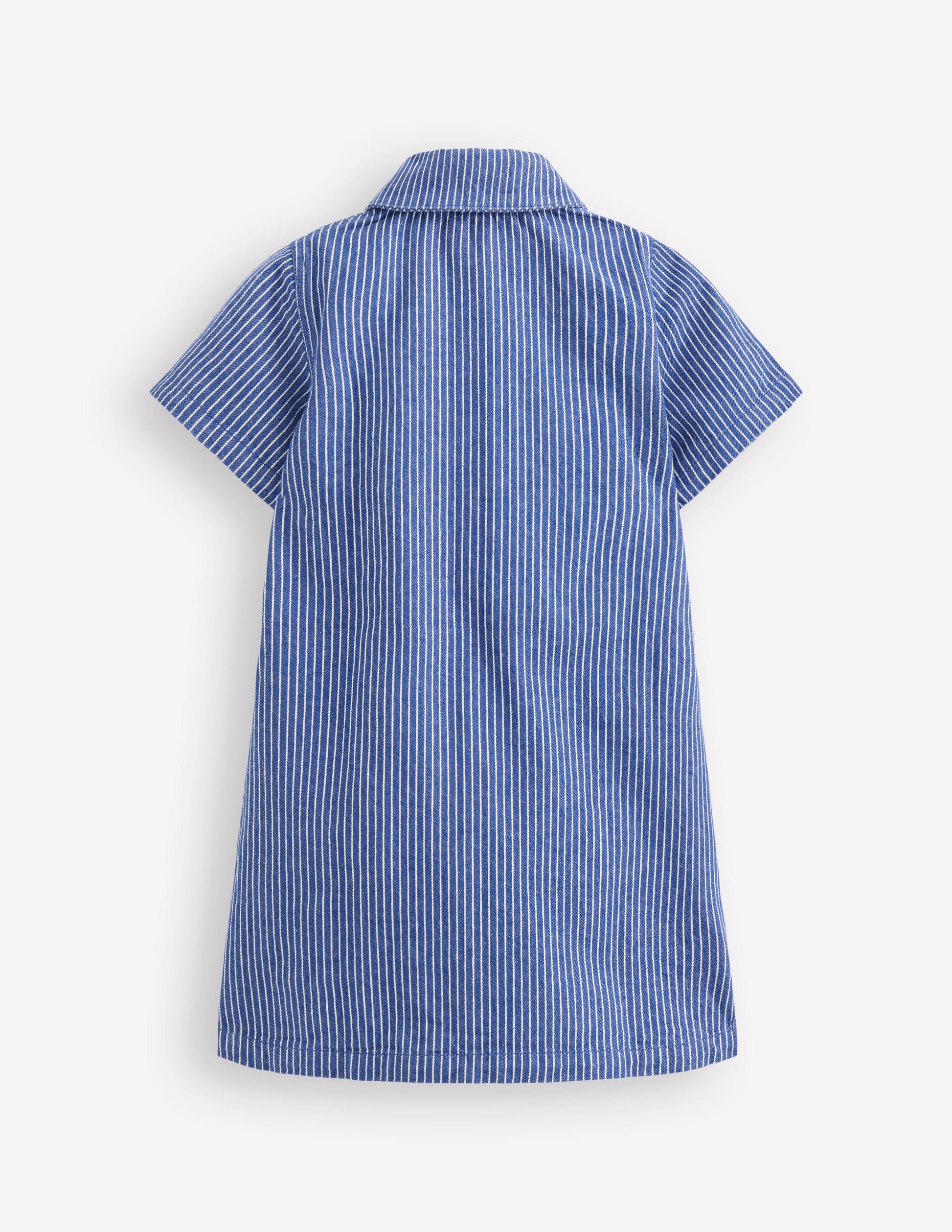 Denim-Hemdblusenkleid-Saphirblau Streifen-2