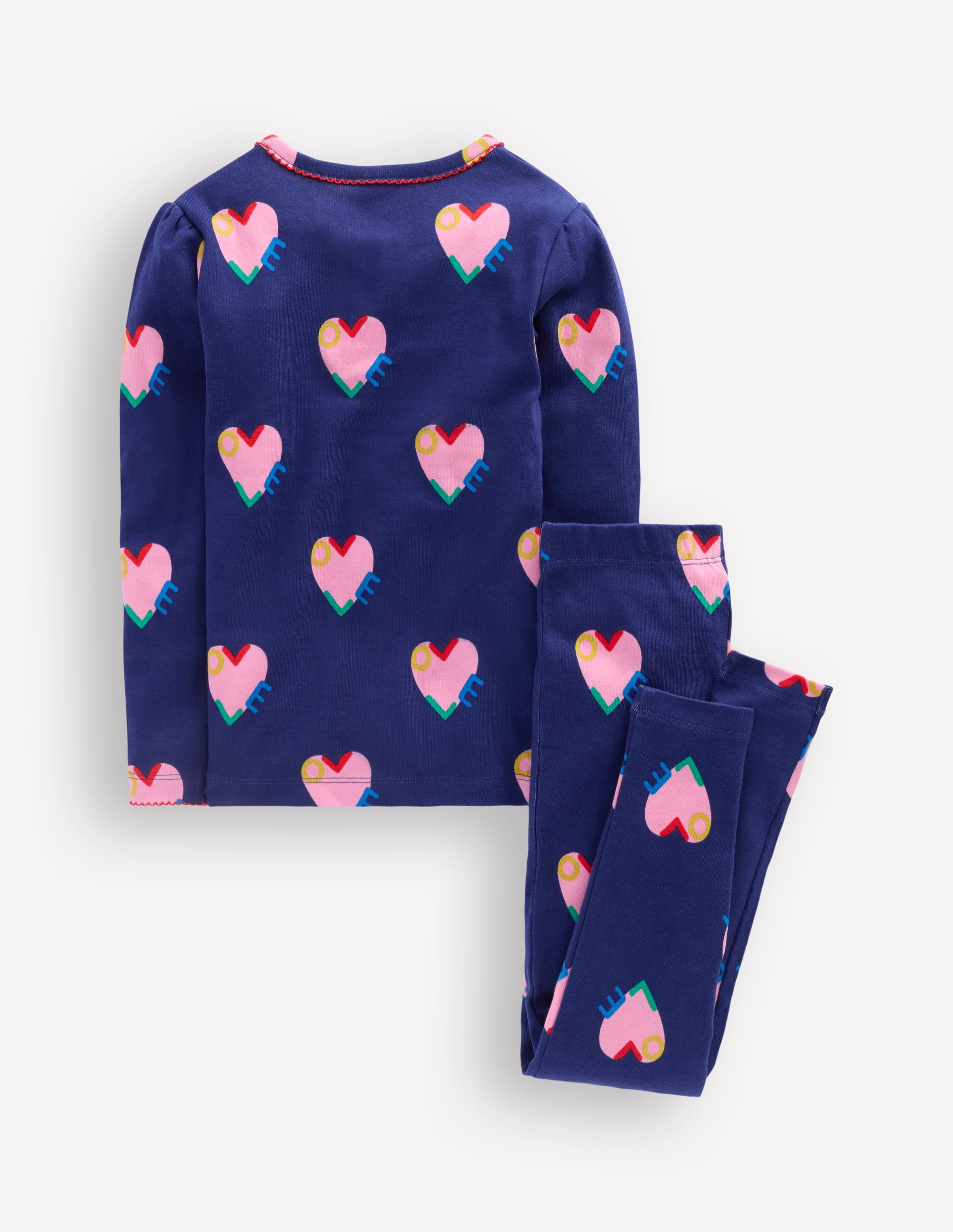 Pyjama à col tunisien douillet-Motif Love Hearts bleu tribord - Image 2