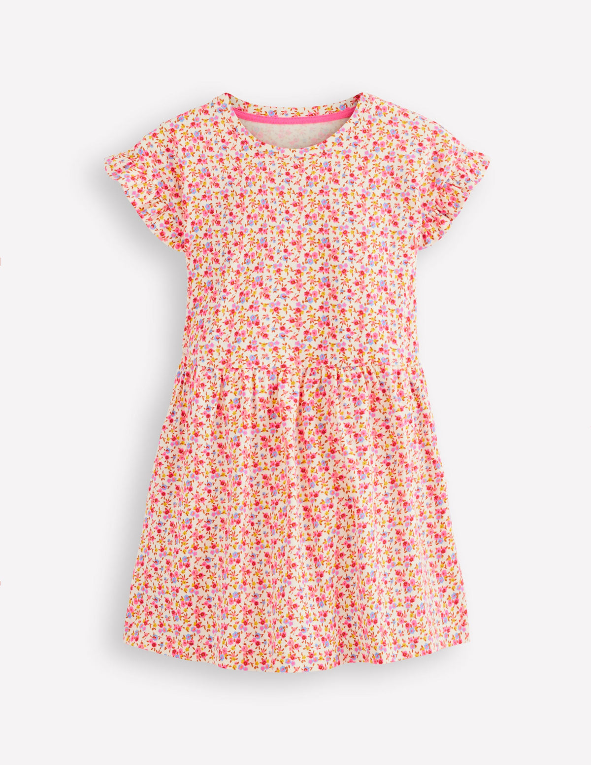 T-Shirt-Kleid aus Jersey-Filigranes Blumenmuster - Image 1