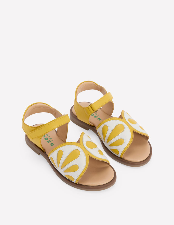 Lustige Ledersandalen-Limone