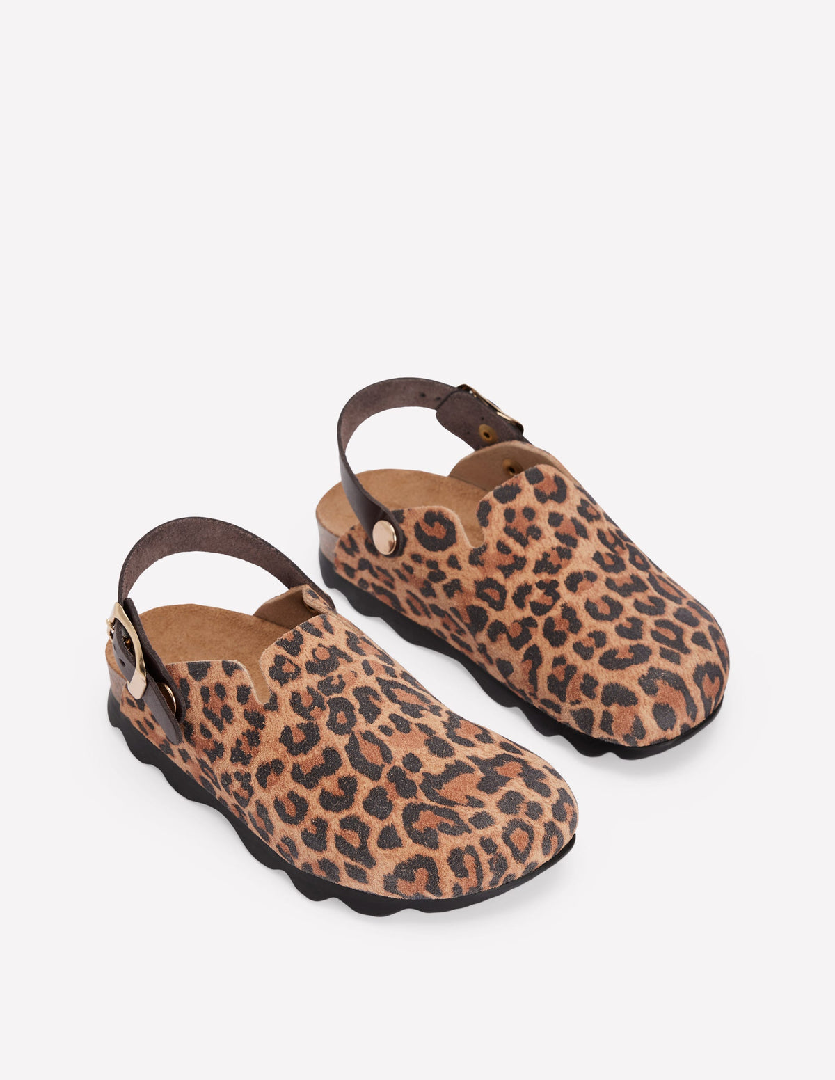 Clogs in Blockfarben-Mohair, Leopardenmuster - Image 2