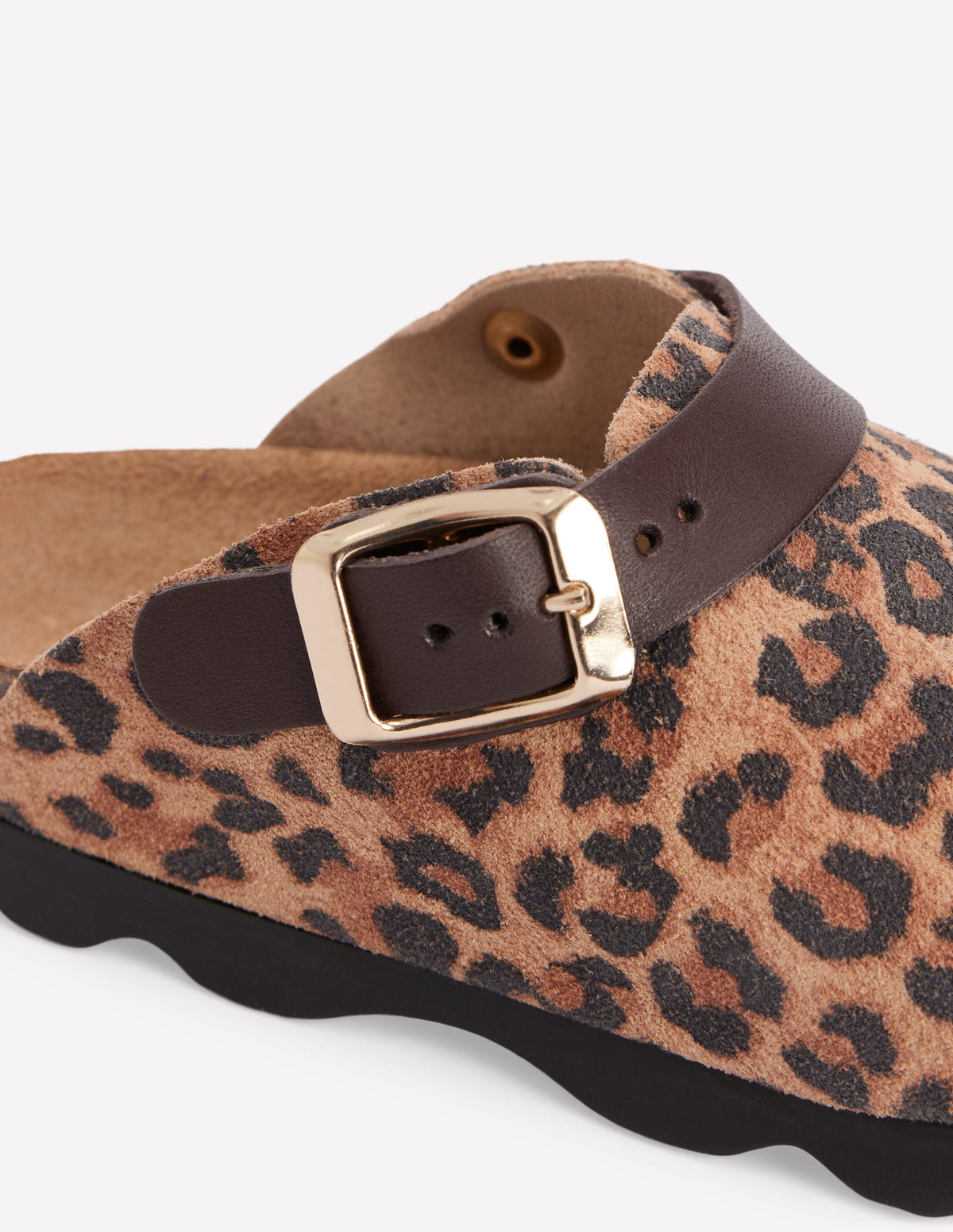 Clogs in Blockfarben-Mohair, Leopardenmuster - Image 3