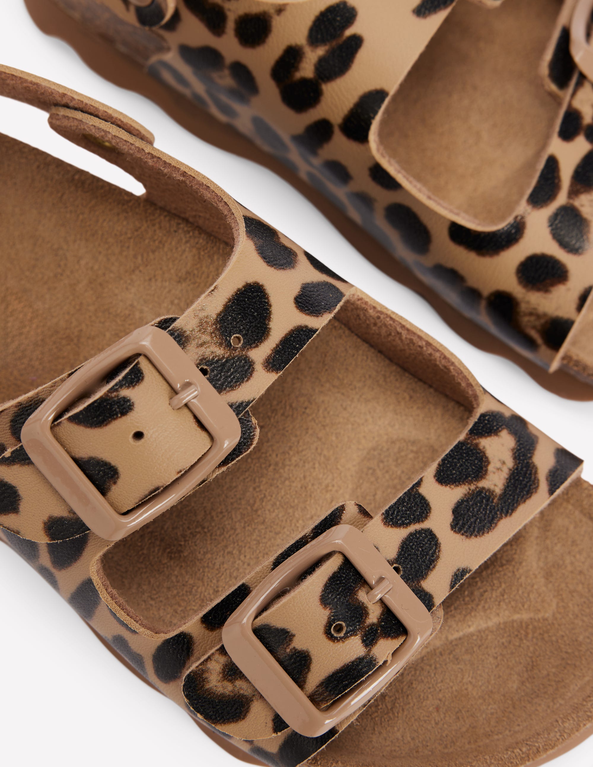 Sandalen in Blockfarben-Mohair, Leopardenmuster - Image 3