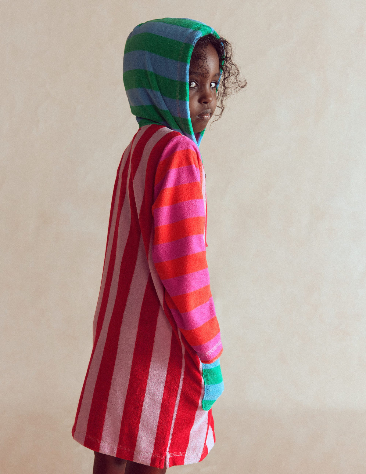 Romie Towelling Zip Throw-On-Multi Stripe-2