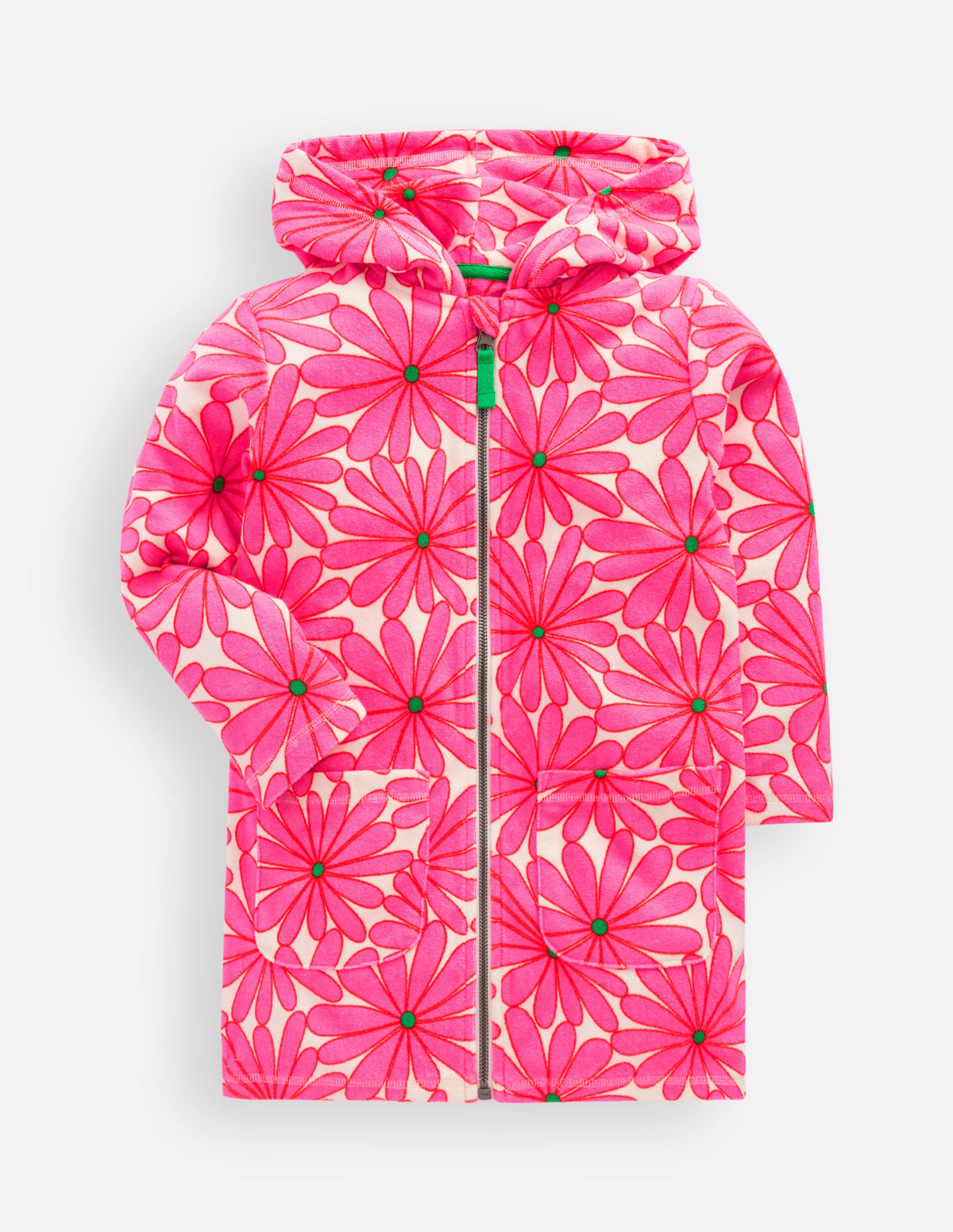Romie Towelling Zip Throw-On-Festival Pink Giant Daisy - Image 3