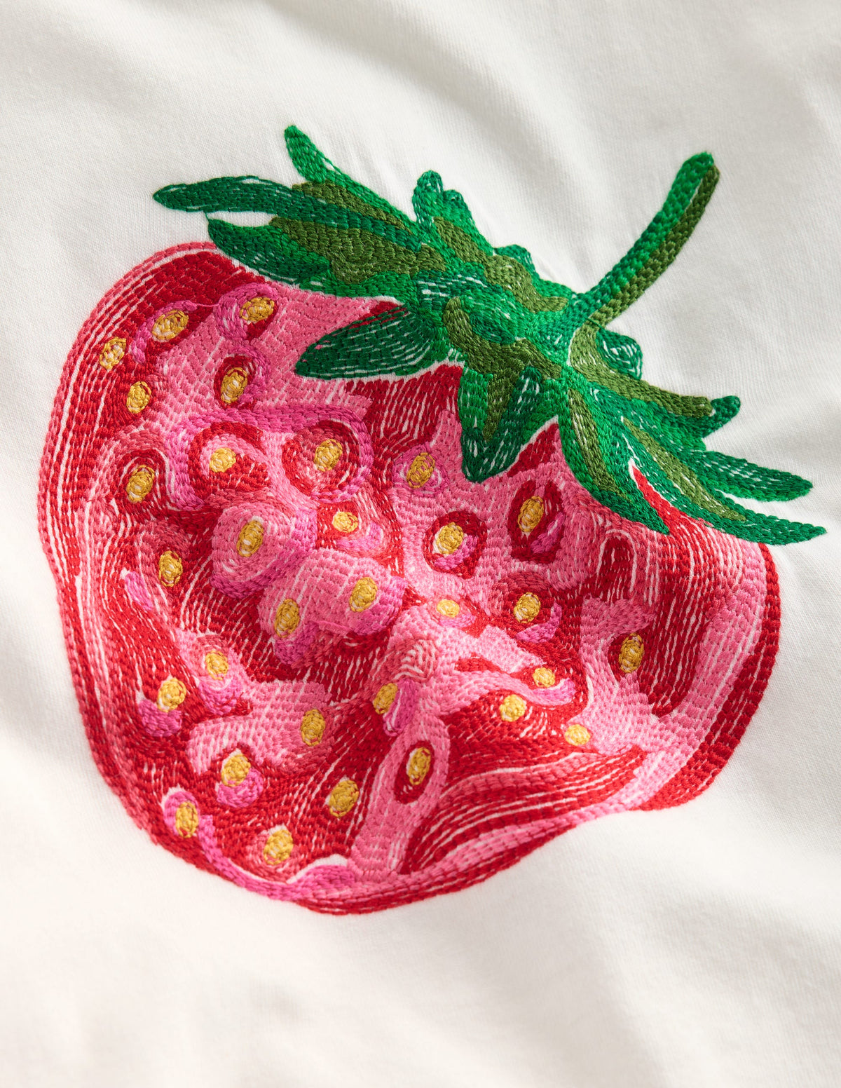 Puff Sleeve Superstitch Top-Coconut Milk Strawberry-3