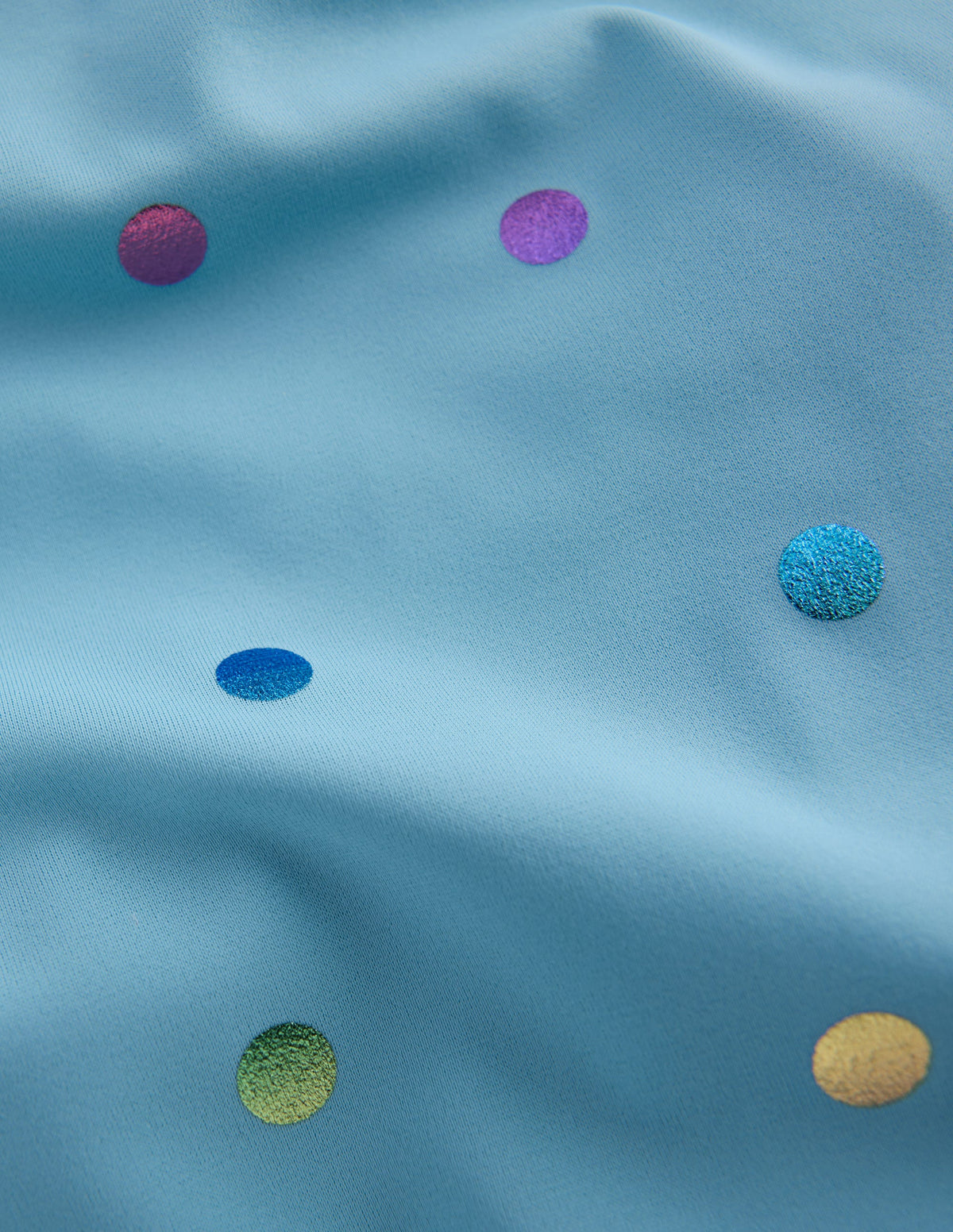 Maillot de bain Hallie à bretelles volantées-Pois multi métallisés bleu aérien - Image 3