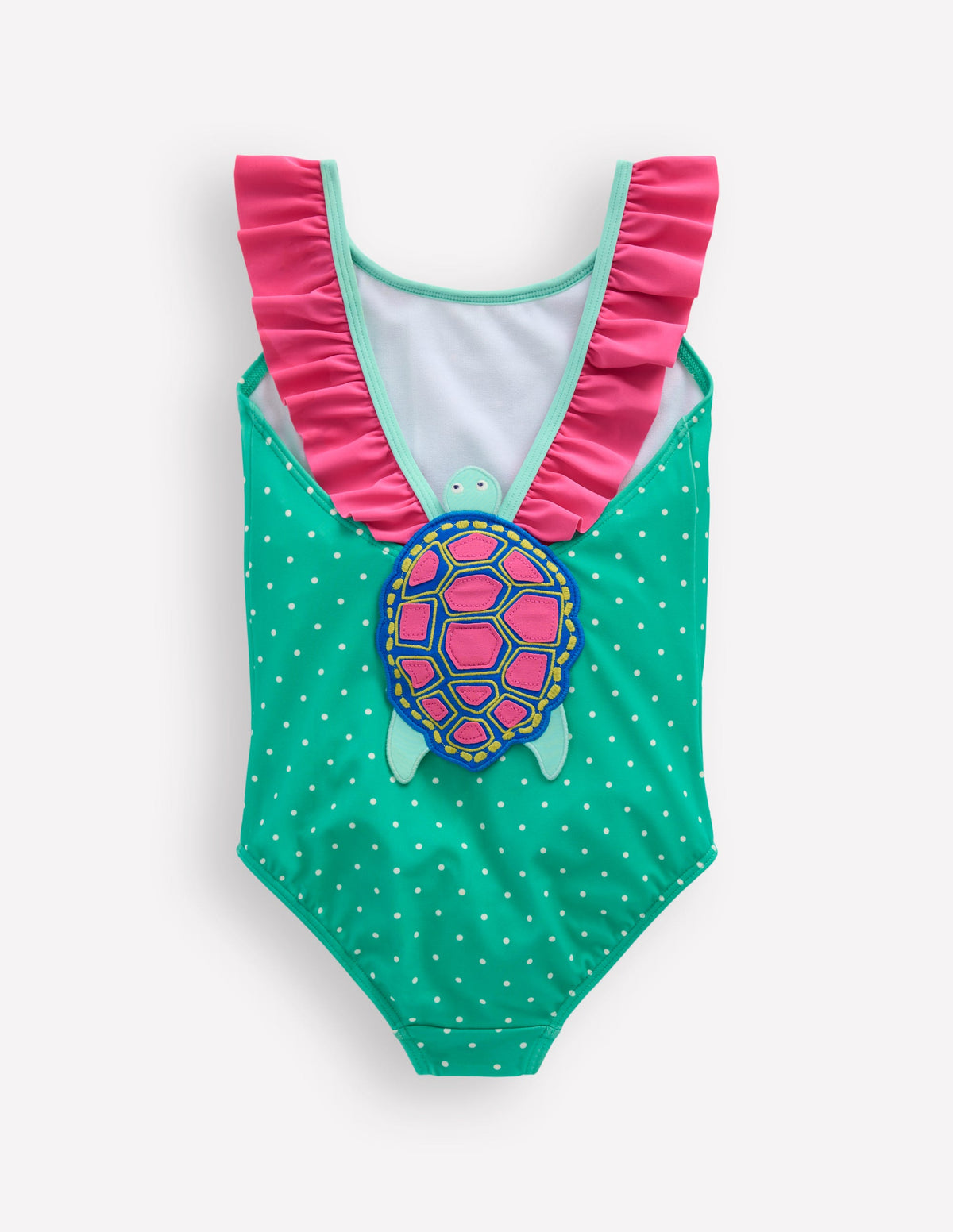 Hallie Badeanzug mit Rüschenträgern-Aqua Meerblau Schildkröte - Image 1