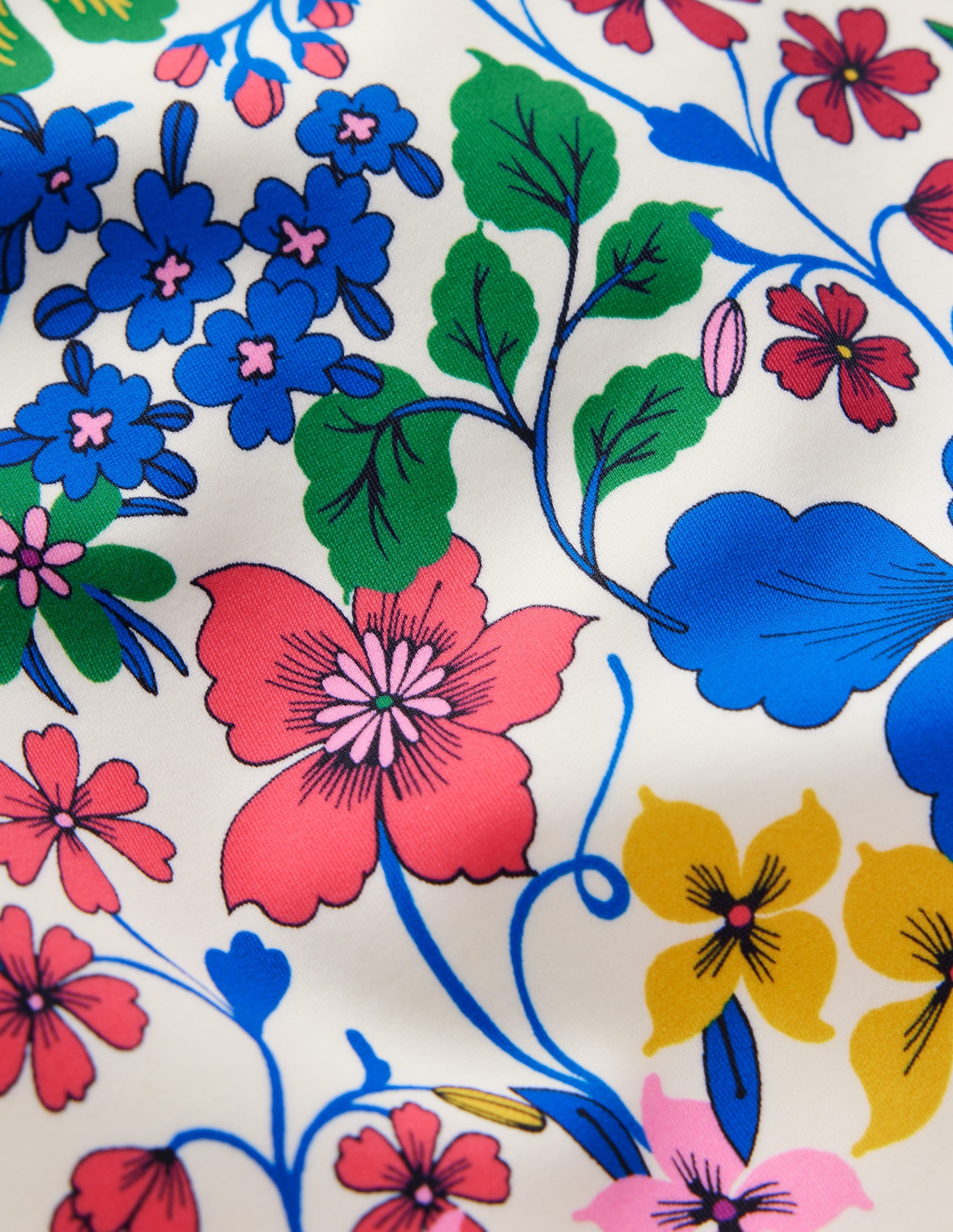 Hallie Badeanzug mit Rüschenträgern-Bunt, Regenbogenblumen - Image 3