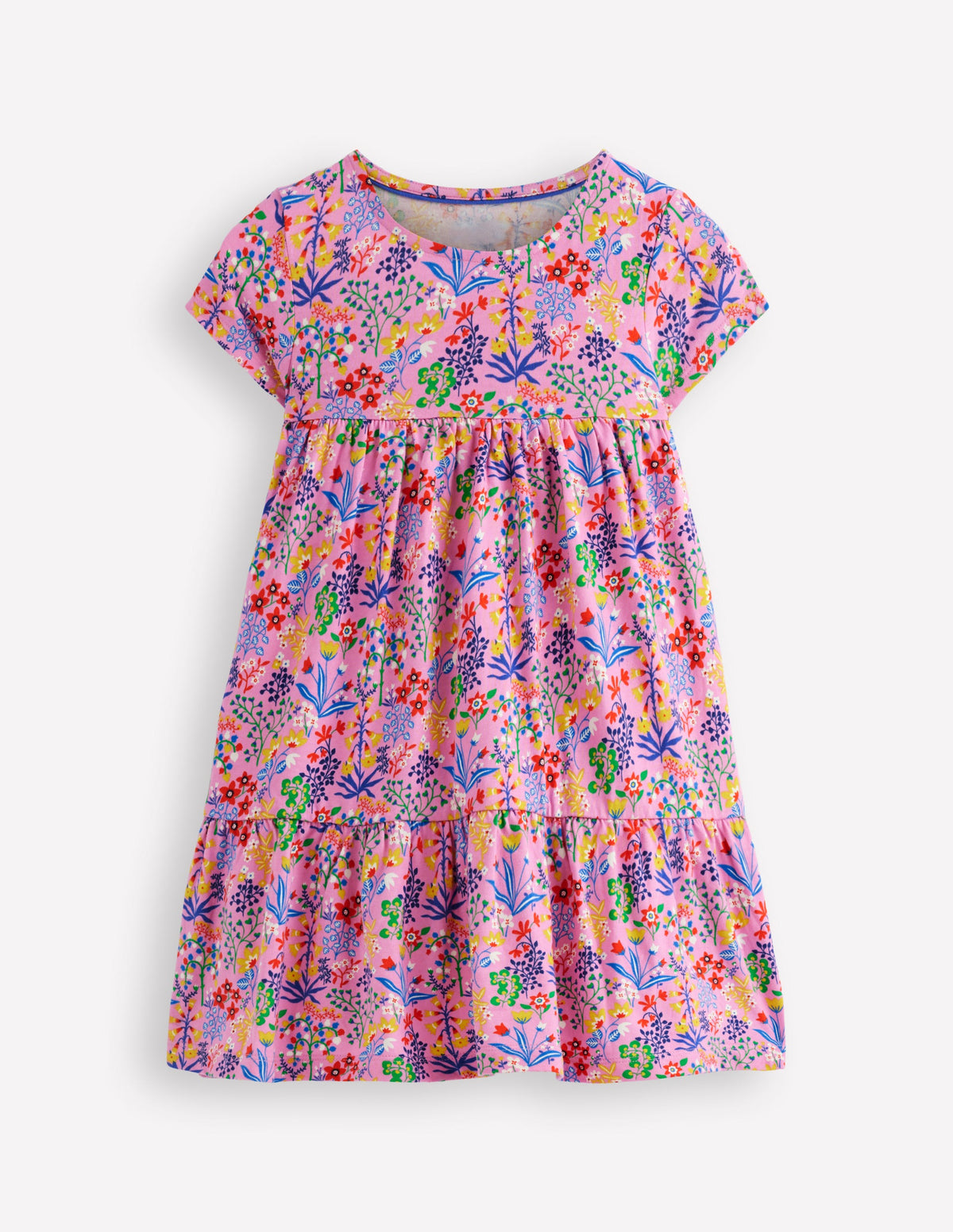 Ariel Twirly Jersey Dress-Meadowsweet Pink Garden Floral - Image 1