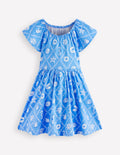Kleid zum Herumwirbeln mit Flatterärmeln-Cabana Blue Meerjungfrauen