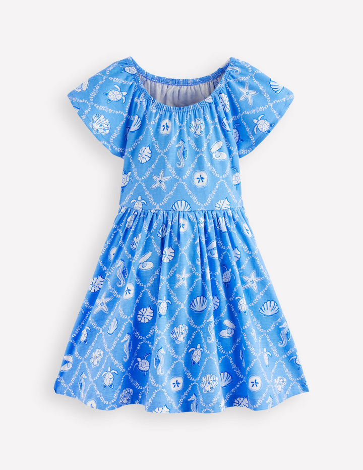 Kleid zum Herumwirbeln mit Flatterärmeln-Cabana Blue Meerjungfrauen