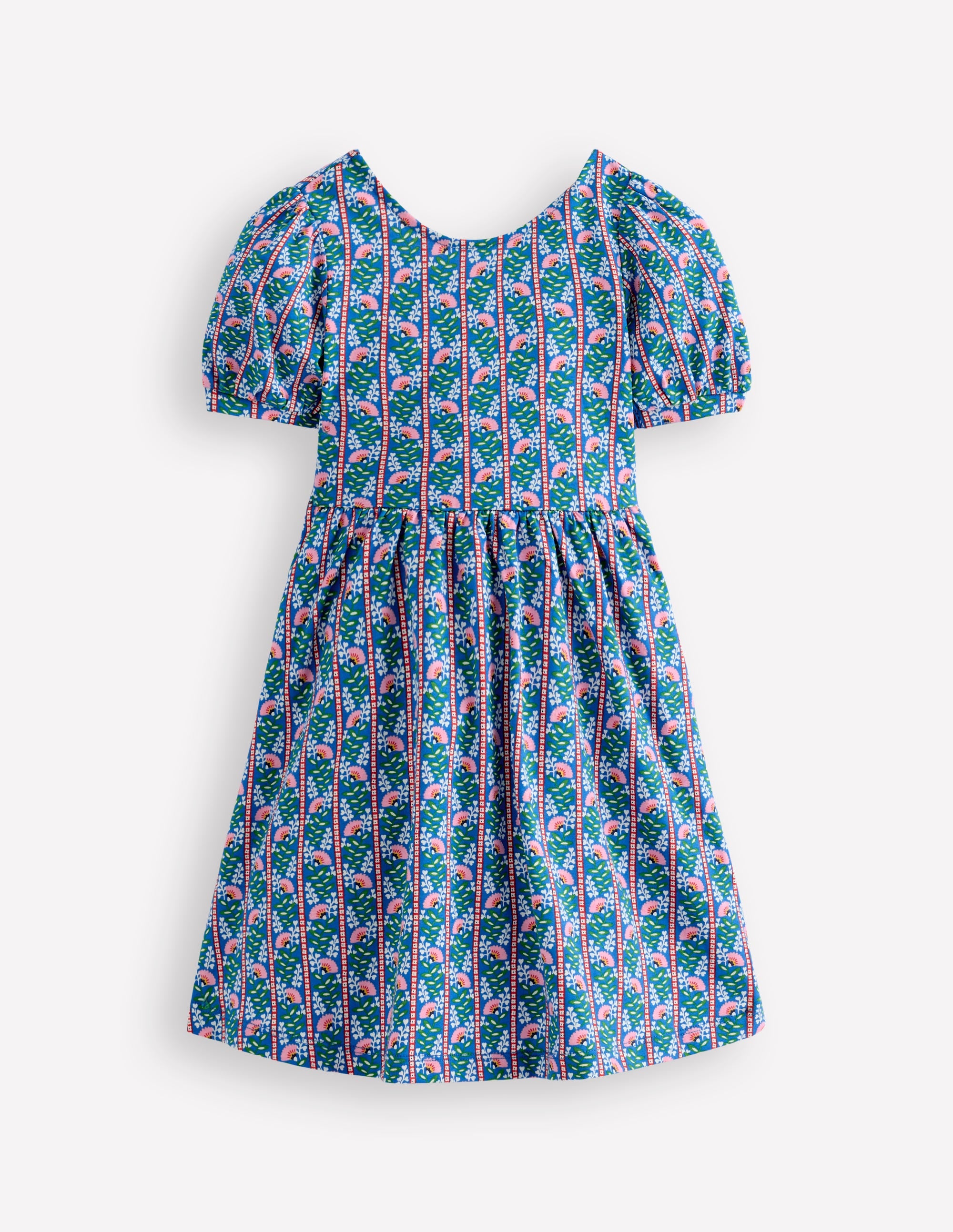 Ballerina-Jerseykleid-Eisvogelblau Florale Rebe - Image 1
