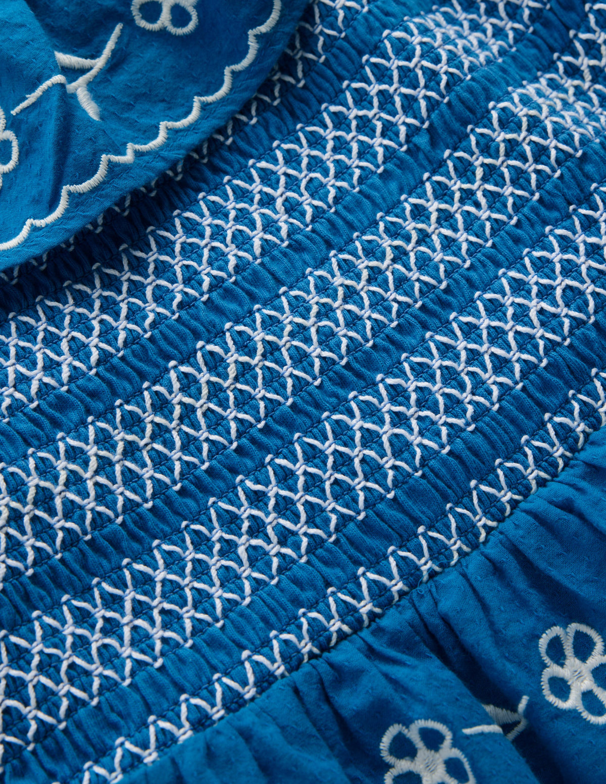 Robe midi brodée en jersey-Bleu Martin-pêcheur - Image 6