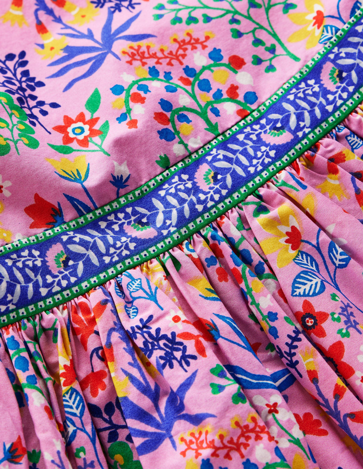 Robe évasée à bretelles multiples-Motif Garden Floral rose reine-des-près-3