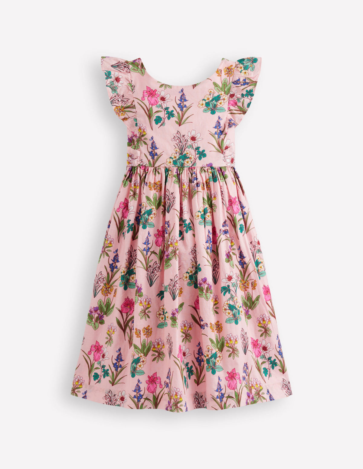 Midikleid mit Schleife am Rücken-Pink Geblümt - Image 1