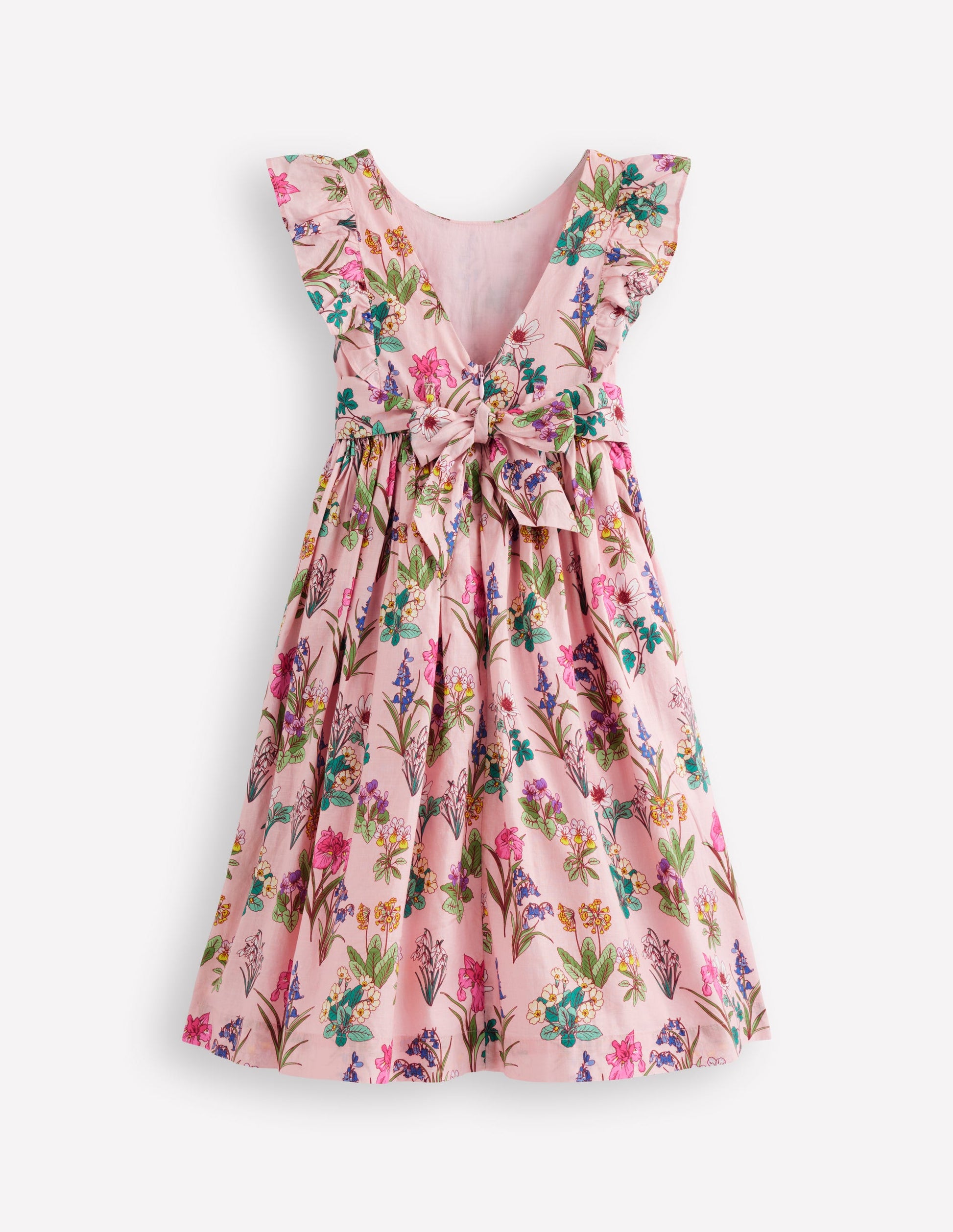 Midikleid mit Schleife am Rücken-Pink Geblümt-2