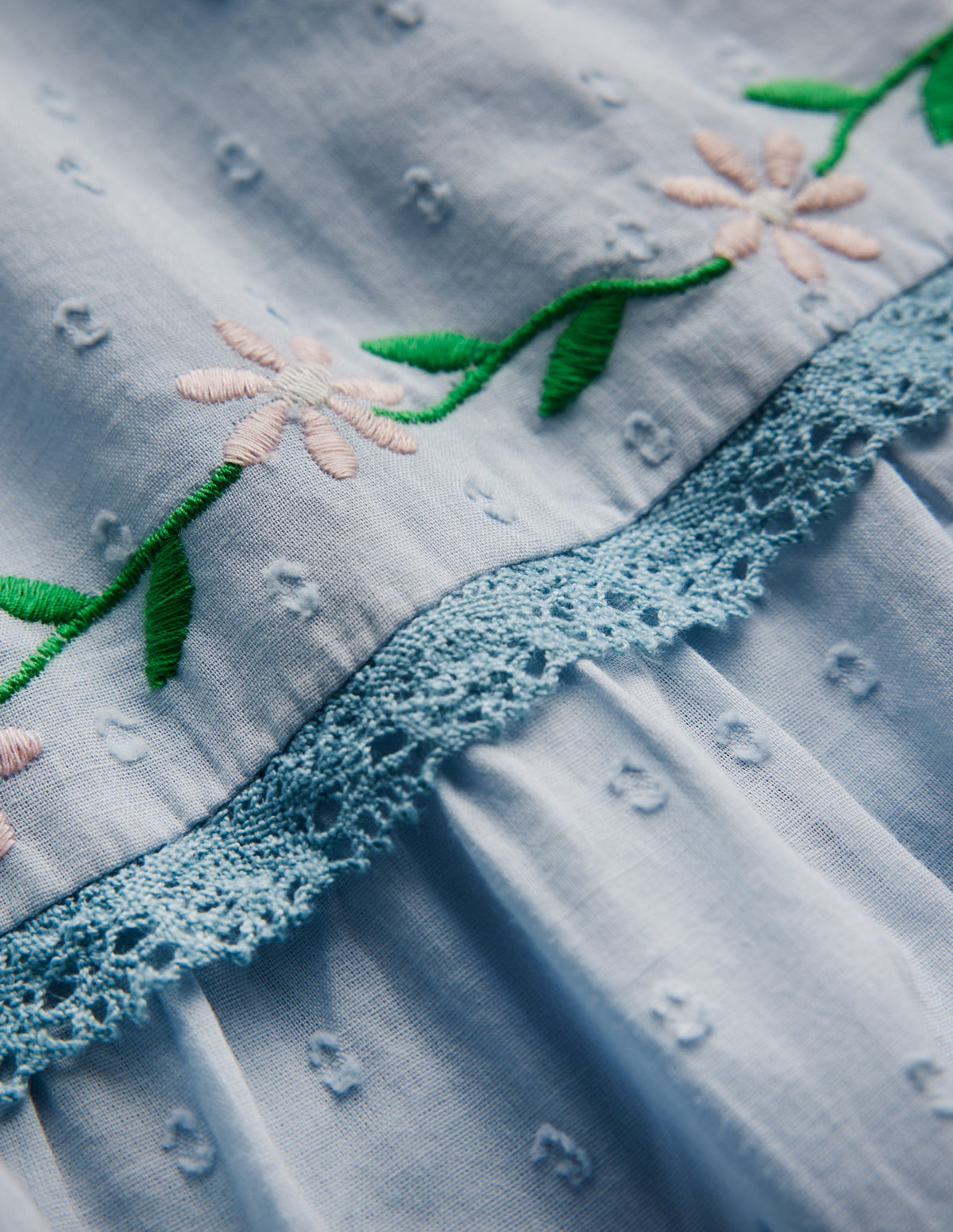 Midikleid mit gesmoktem Oberteil-Nebelblau - Image 3