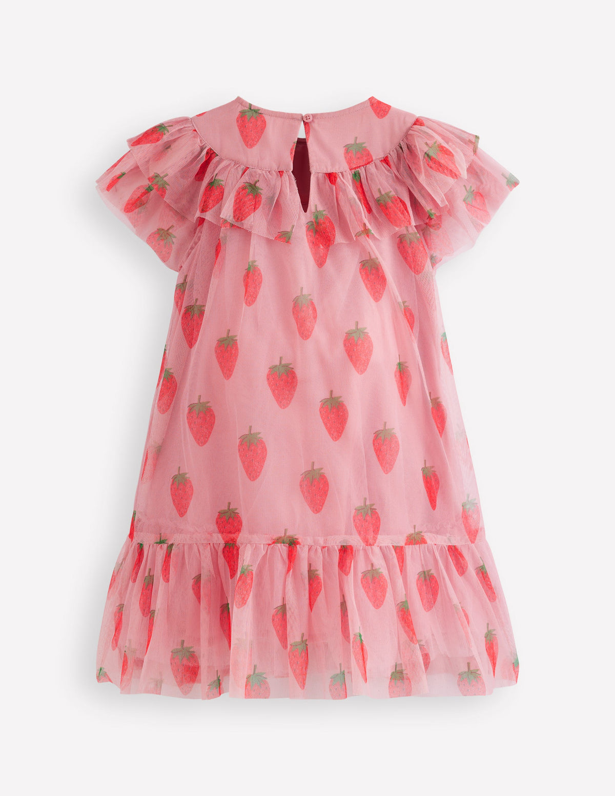 Tüllkleid mit Druck-Vintage-Rosa Erdbeere Stempel - Image 2