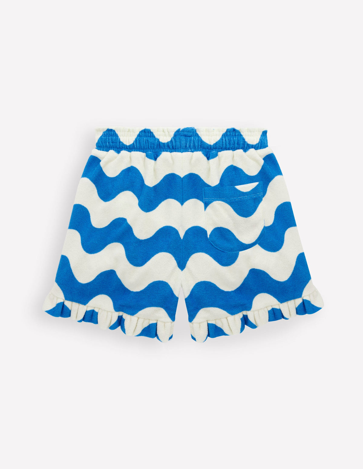 Frottee-Shorts mit Rüschen-Blau, Wellen - Image 2