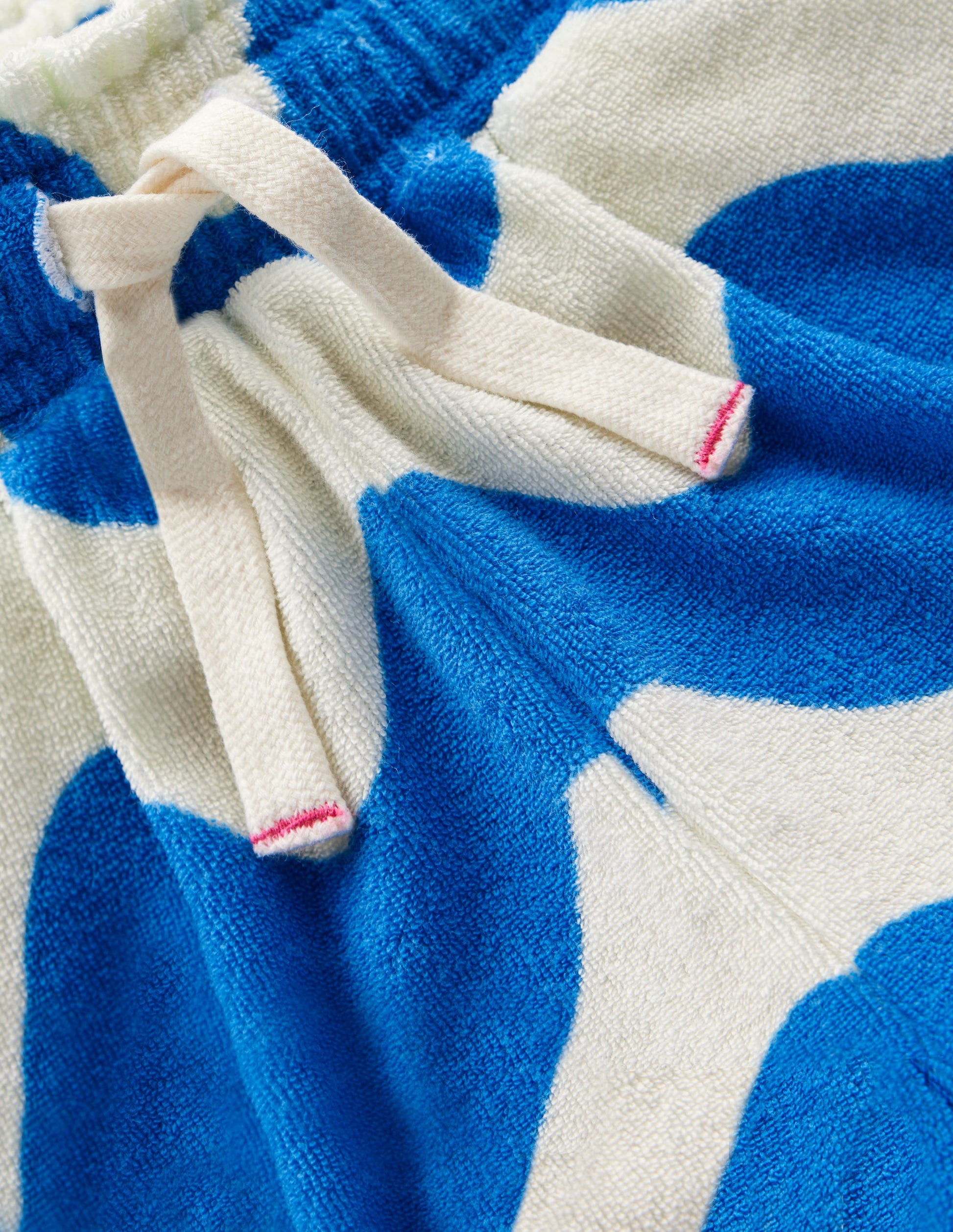 Frottee-Shorts mit Rüschen-Blau, Wellen-3
