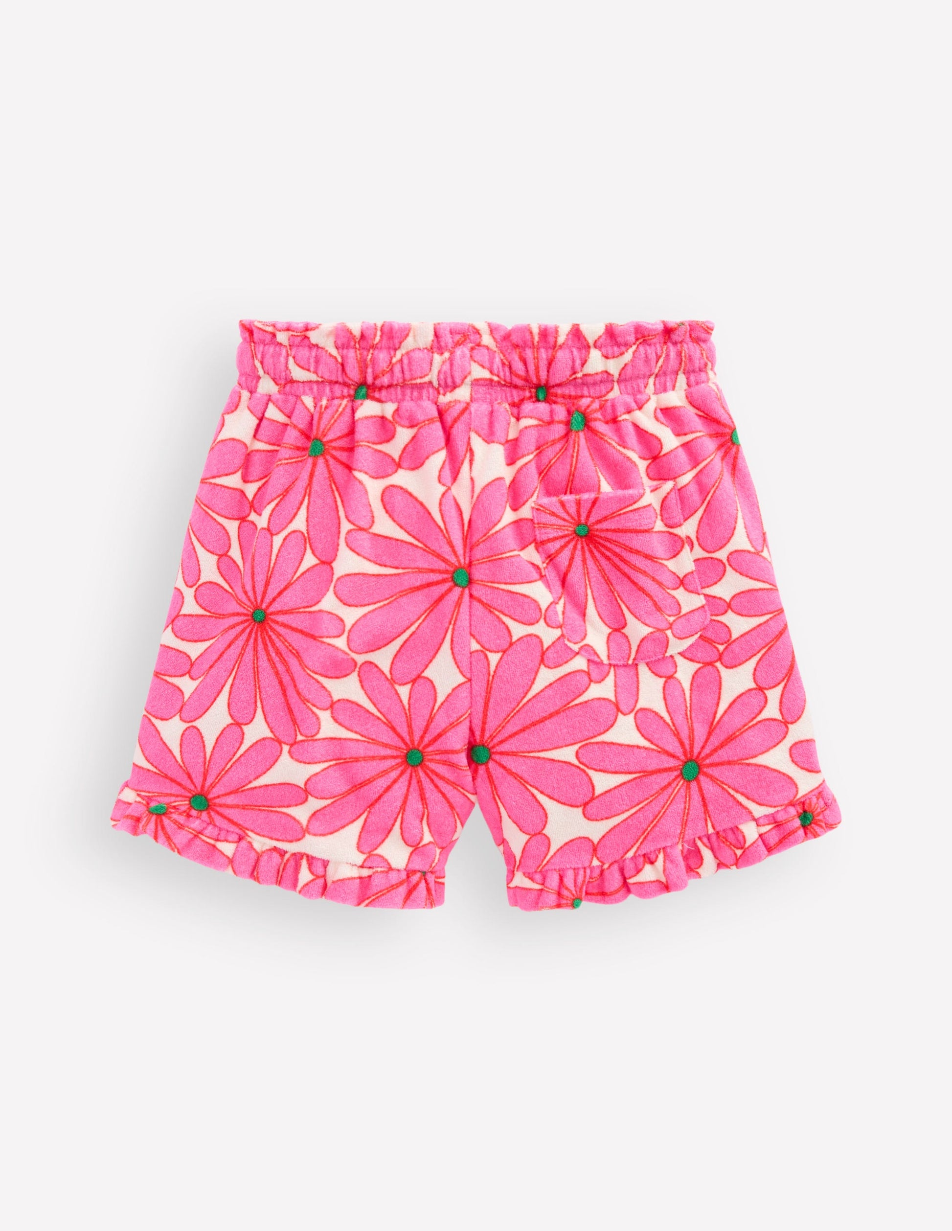 Frottee-Shorts mit Rüschen-Festivalrosa Riesengänseblümchen-2