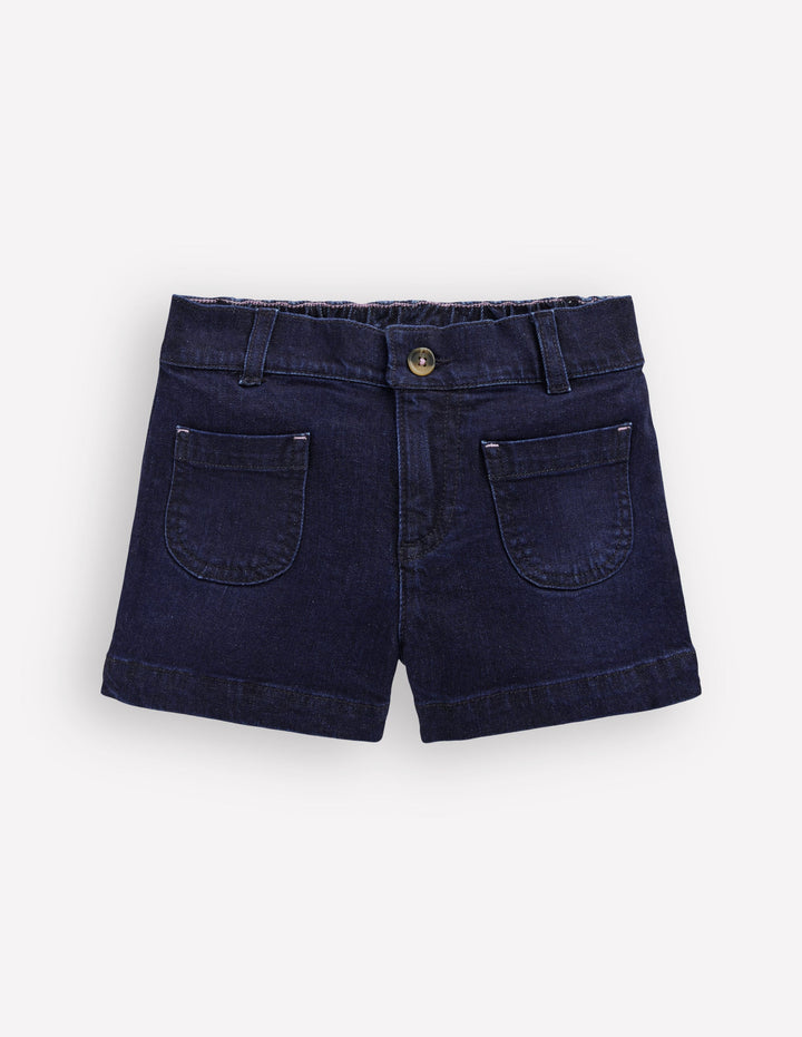 Short à poches plaquées-Délavage Foncé