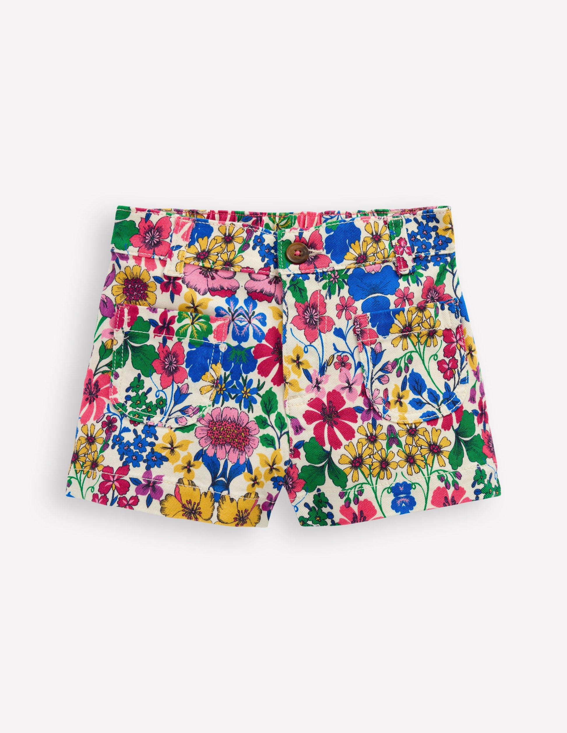 Shorts mit aufgesetzten Taschen-Bunt, Regenbogenblumen-1