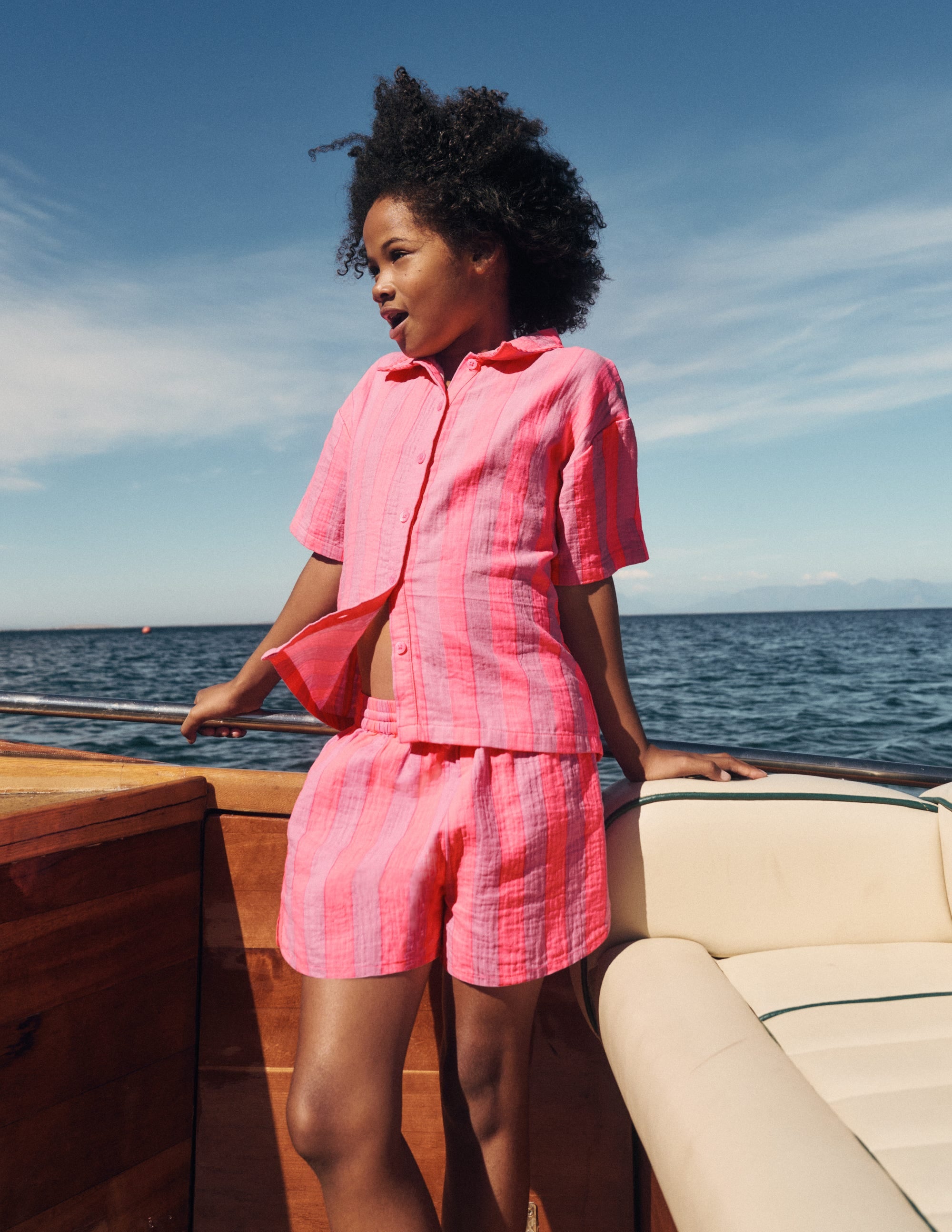 Pull-on Woven Shorts-Formica Pink Stripe - Image 4