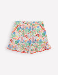 Gewebte Shorts mit Rüschen-Bunt Blumenmuster