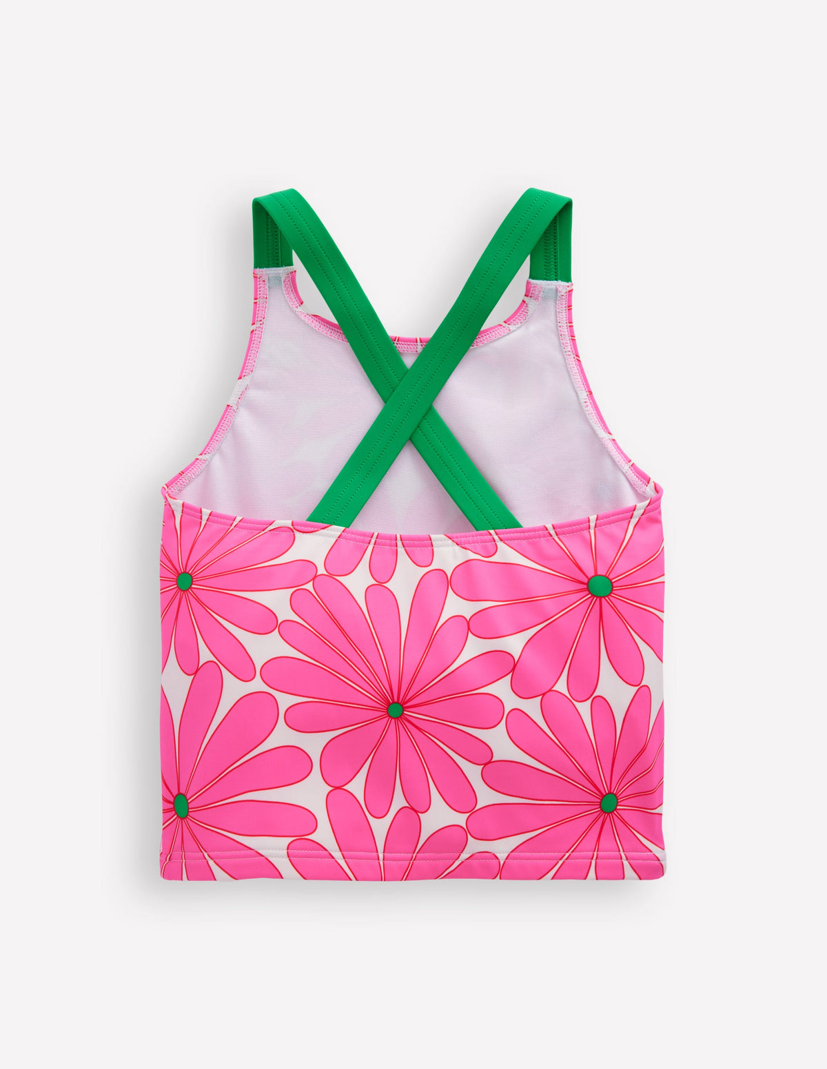 Cross-Back Tankini Top-Festival Pink Daisy - Image 2