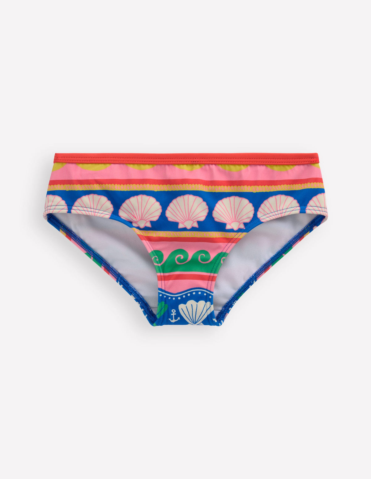 Gemusterte Bikinihose-Bunt Meer Muschel Streifen-1