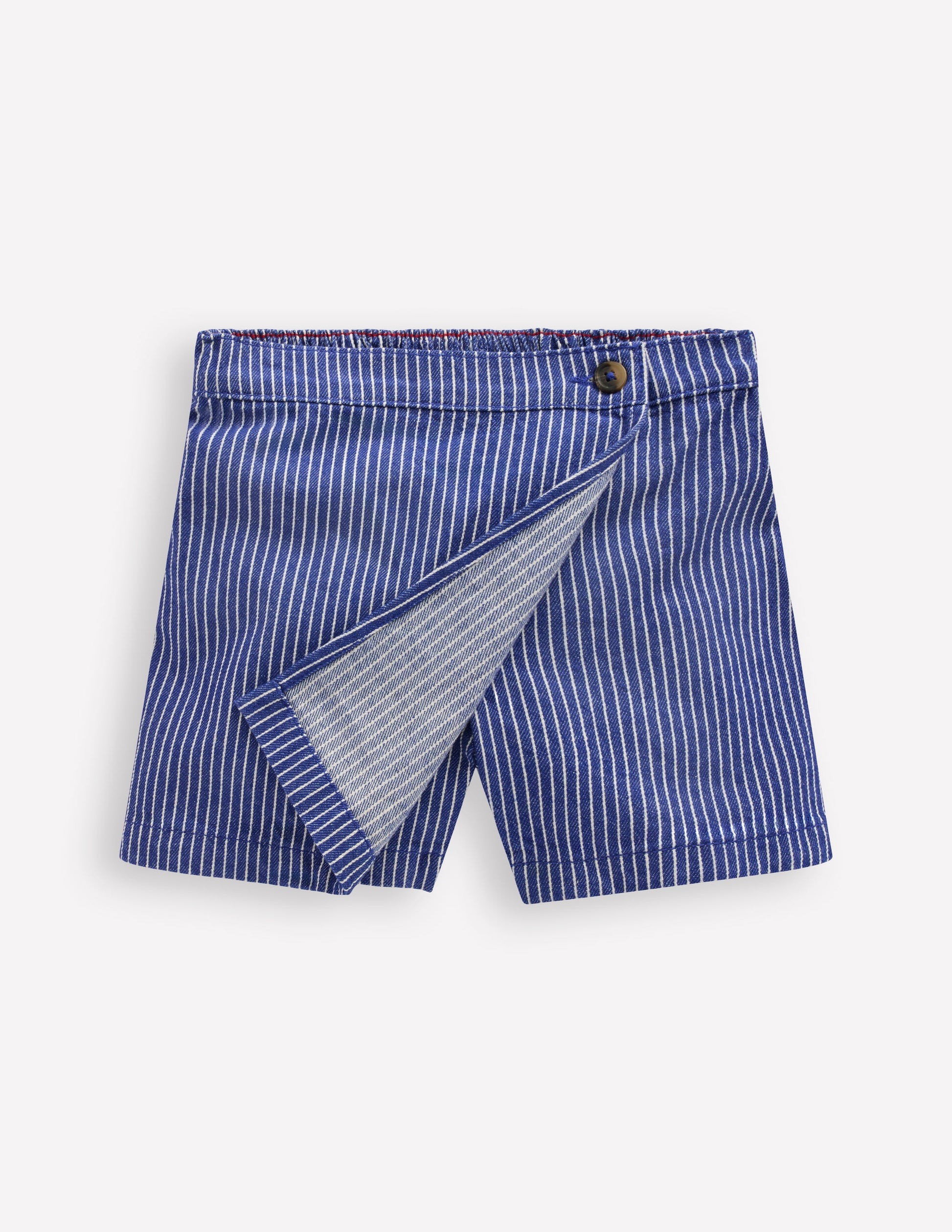 Gewebter Wickel-Skort-Saphirblau/ Naturweiß Streifen-5
