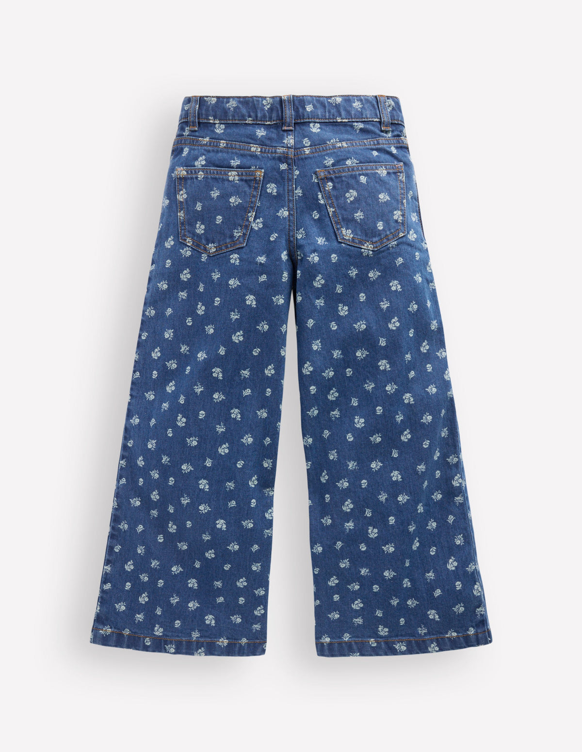 Jeans mit weitem Bein-Denim Blumenmuster - Image 2