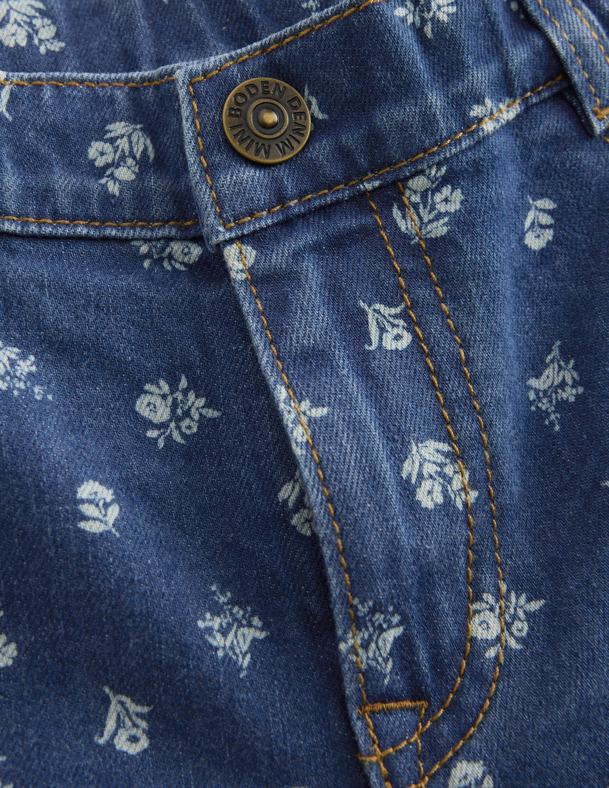 Jeans mit weitem Bein-Denim Blumenmuster - Image 3
