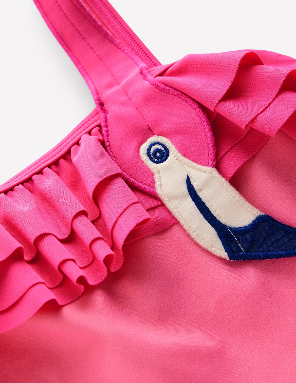 Badeanzug mit einem Träger und Applikation-Sorbetrosa Flamingo - Image 3