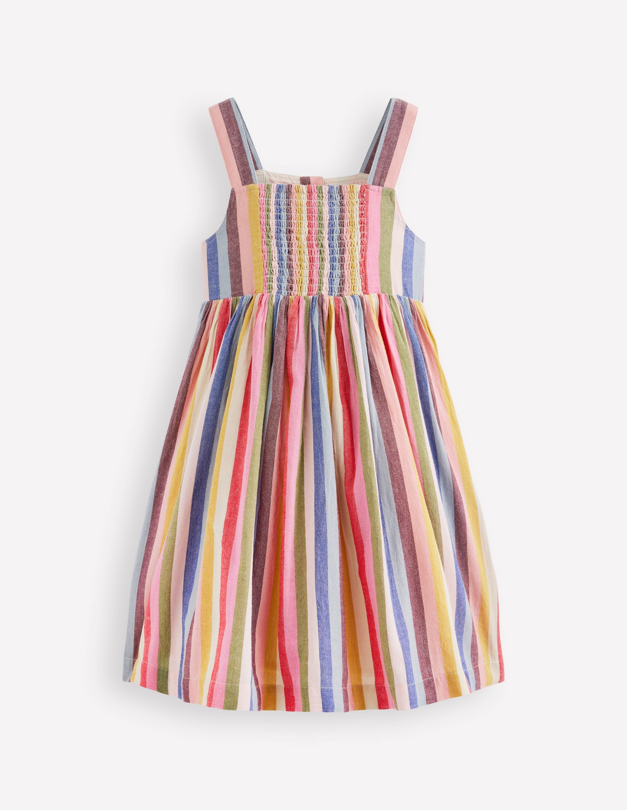Remy Button Through Dress-Pink/ Green Multistripe - Image 2
