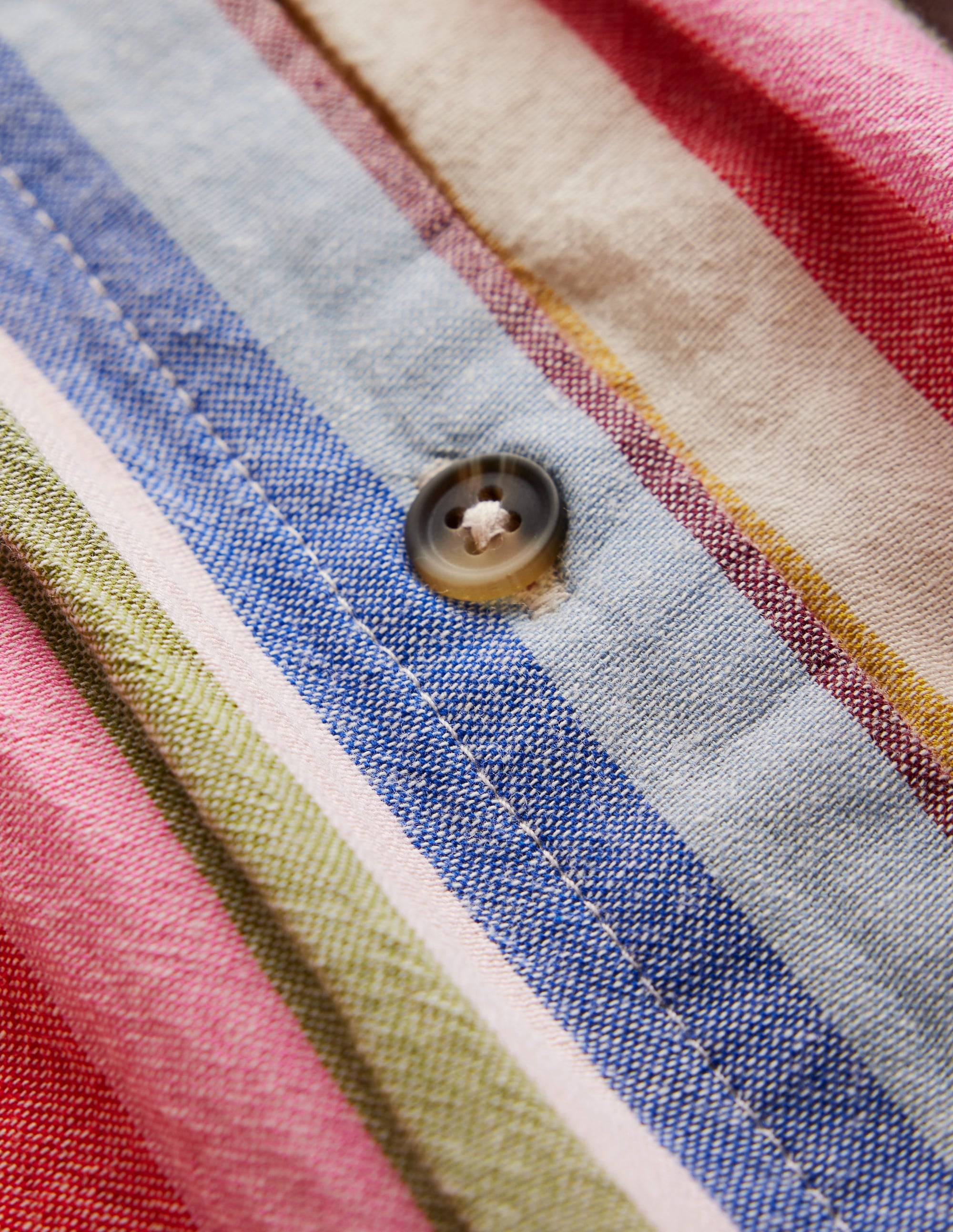 Remy Button Through Dress-Pink/ Green Multistripe - Image 3