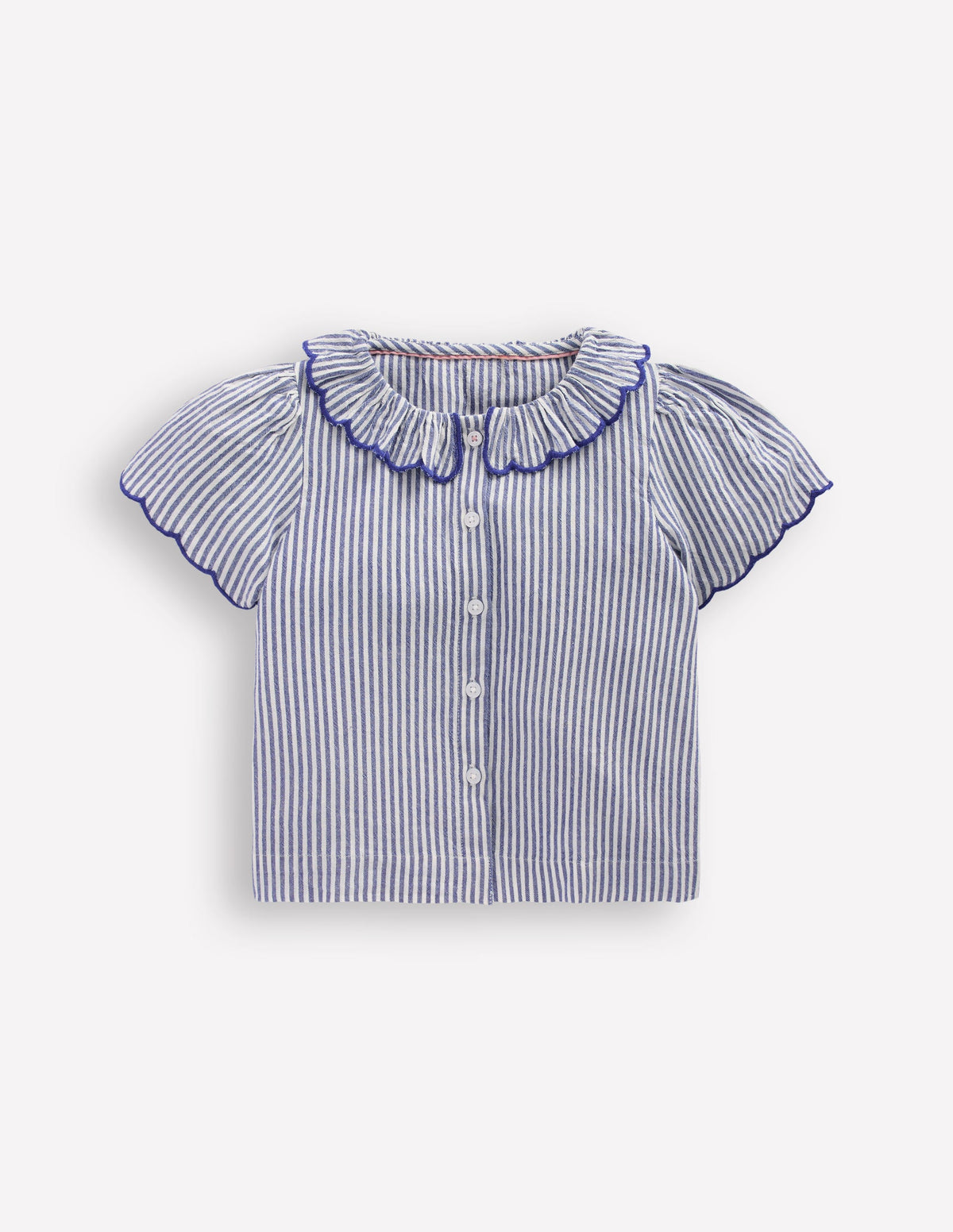 Bluse mit Knopfleiste-Blau/Naturweiß Streifen - Image 3
