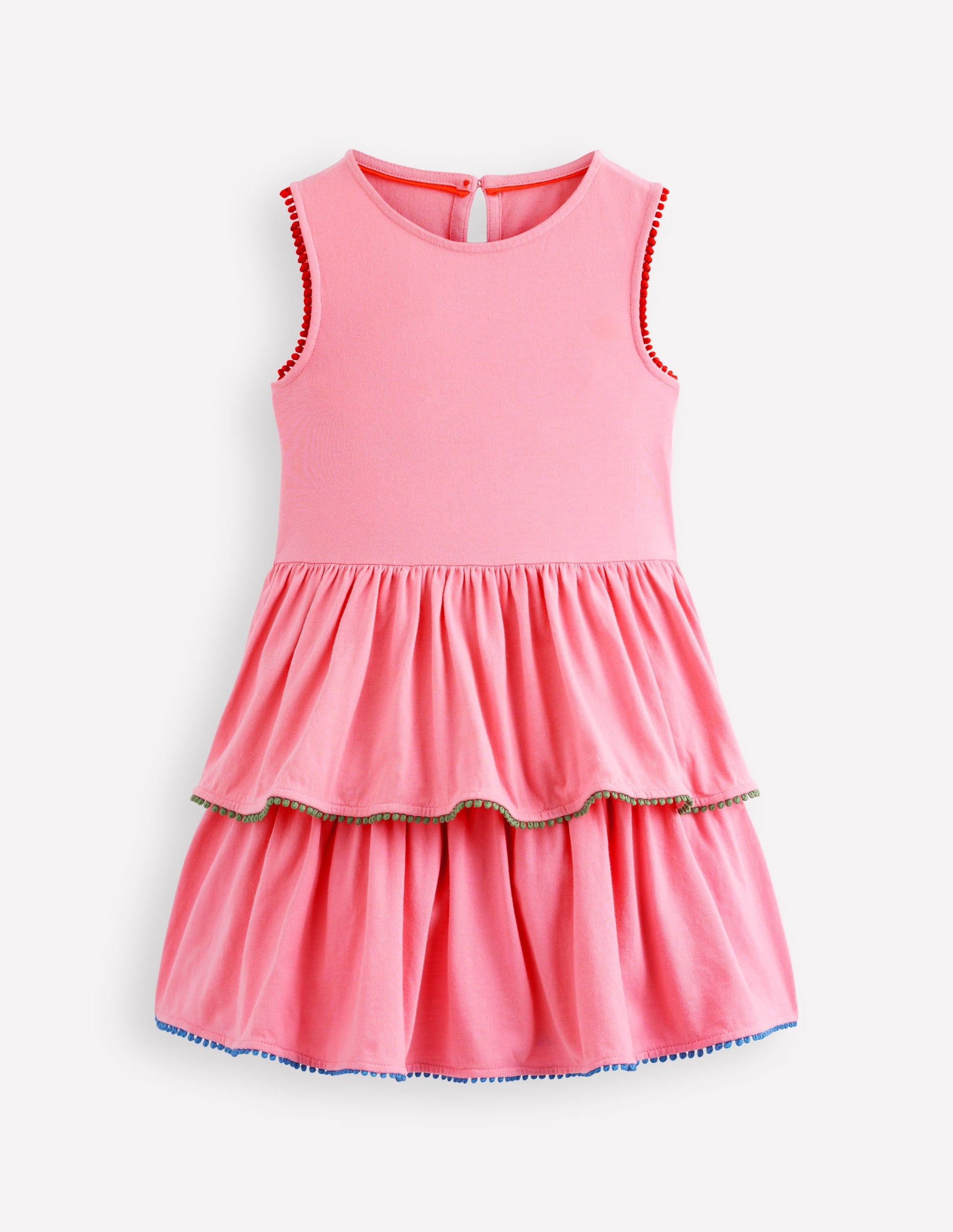 Gestuftes Jersey-Sommerkleid-Kaugummi-Rosa-1